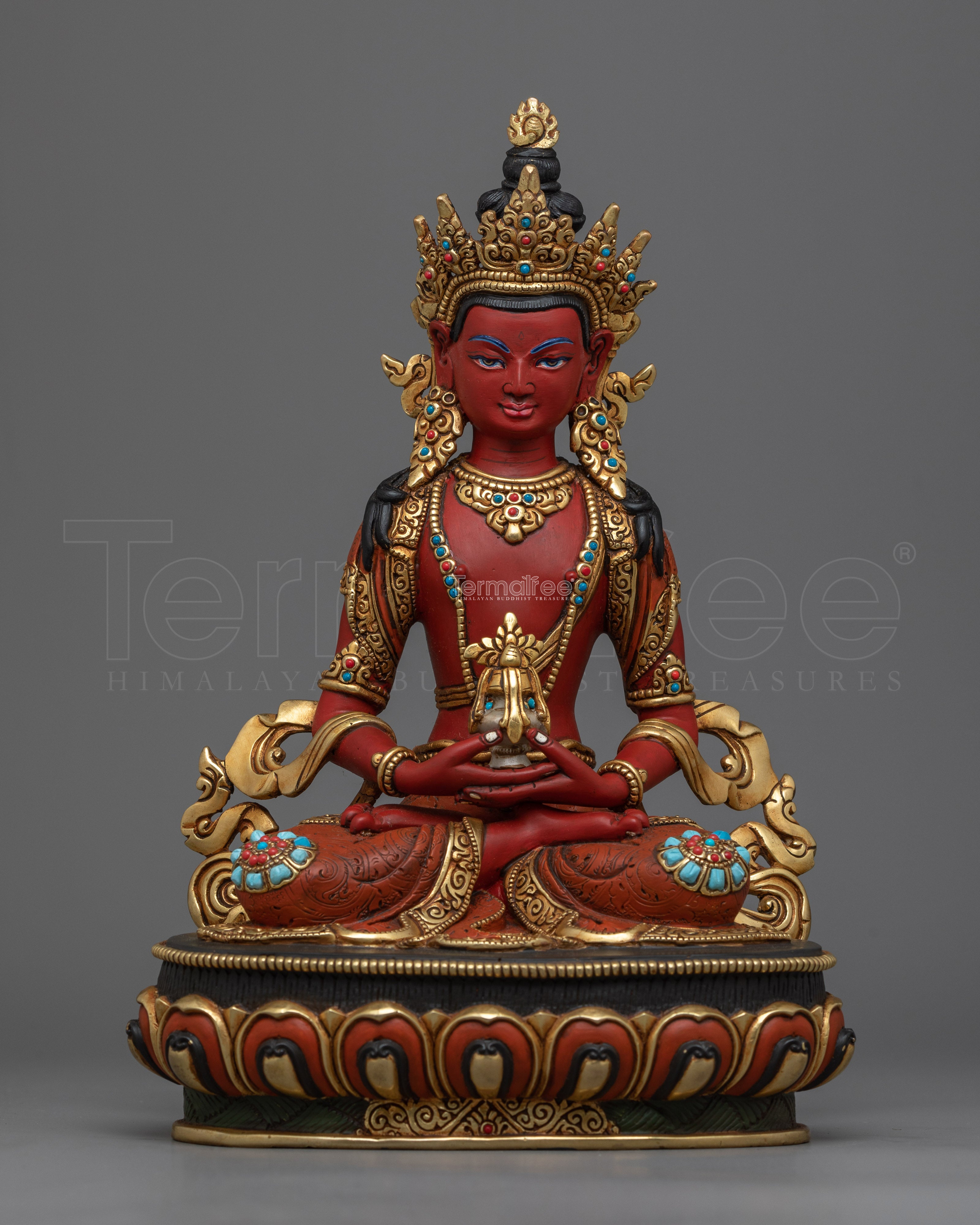 Amitayus Red-Hued Statue | Embodiment of Infinite Life and Compassion