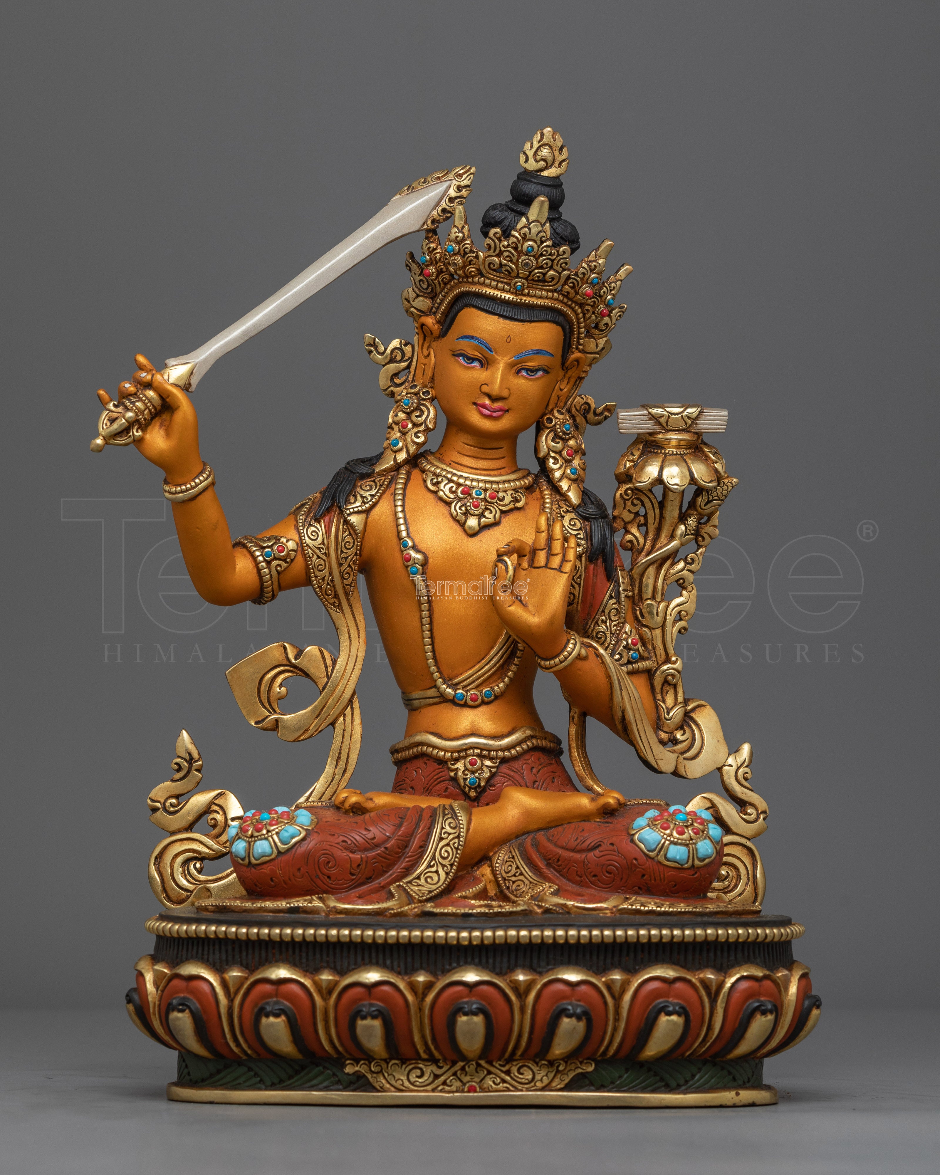 Handcrafted Spiritual Sculpture Manjushri | Wisdom and Insight