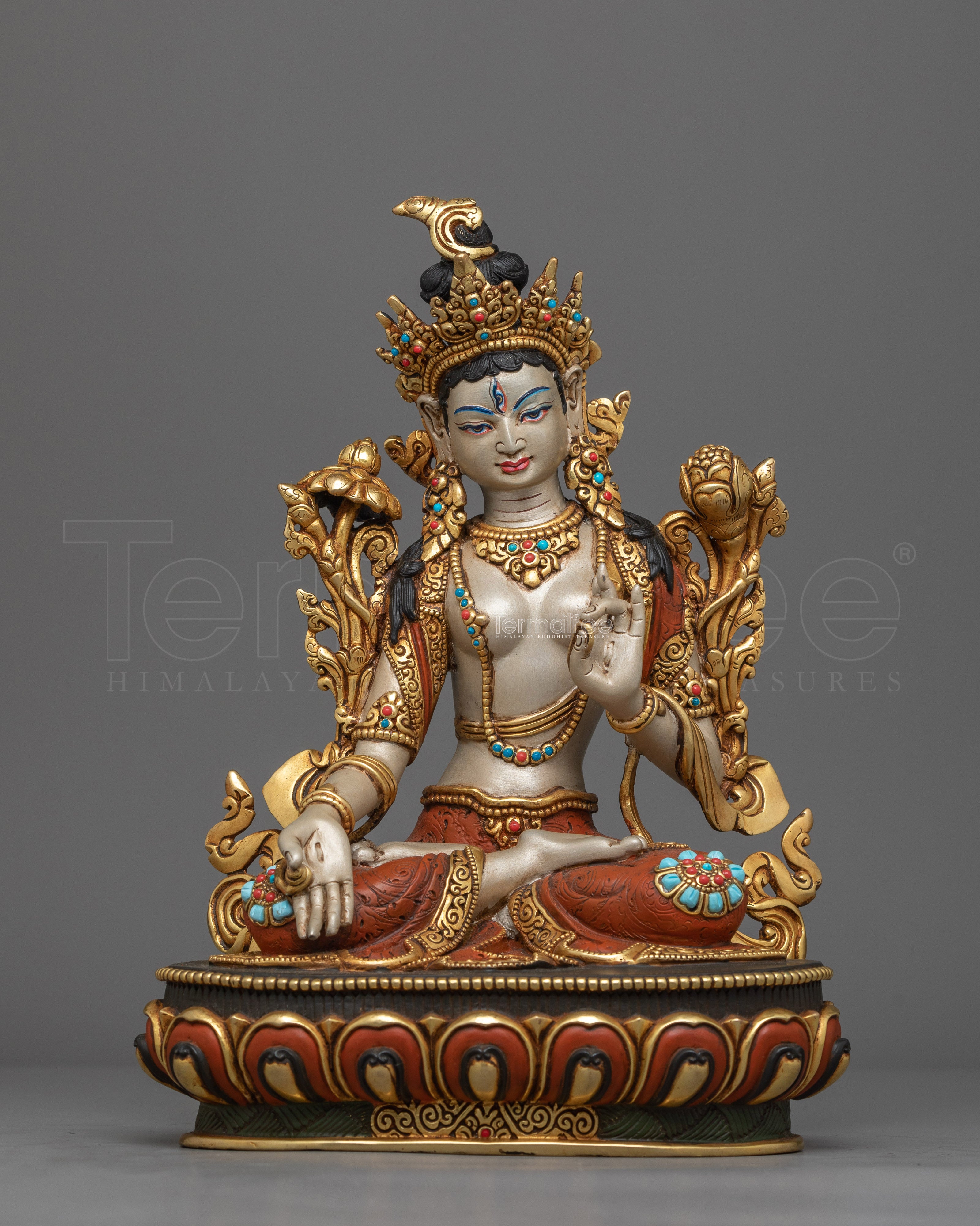 White-Hued Tara Statue | Embodiment of Compassion and Serenity