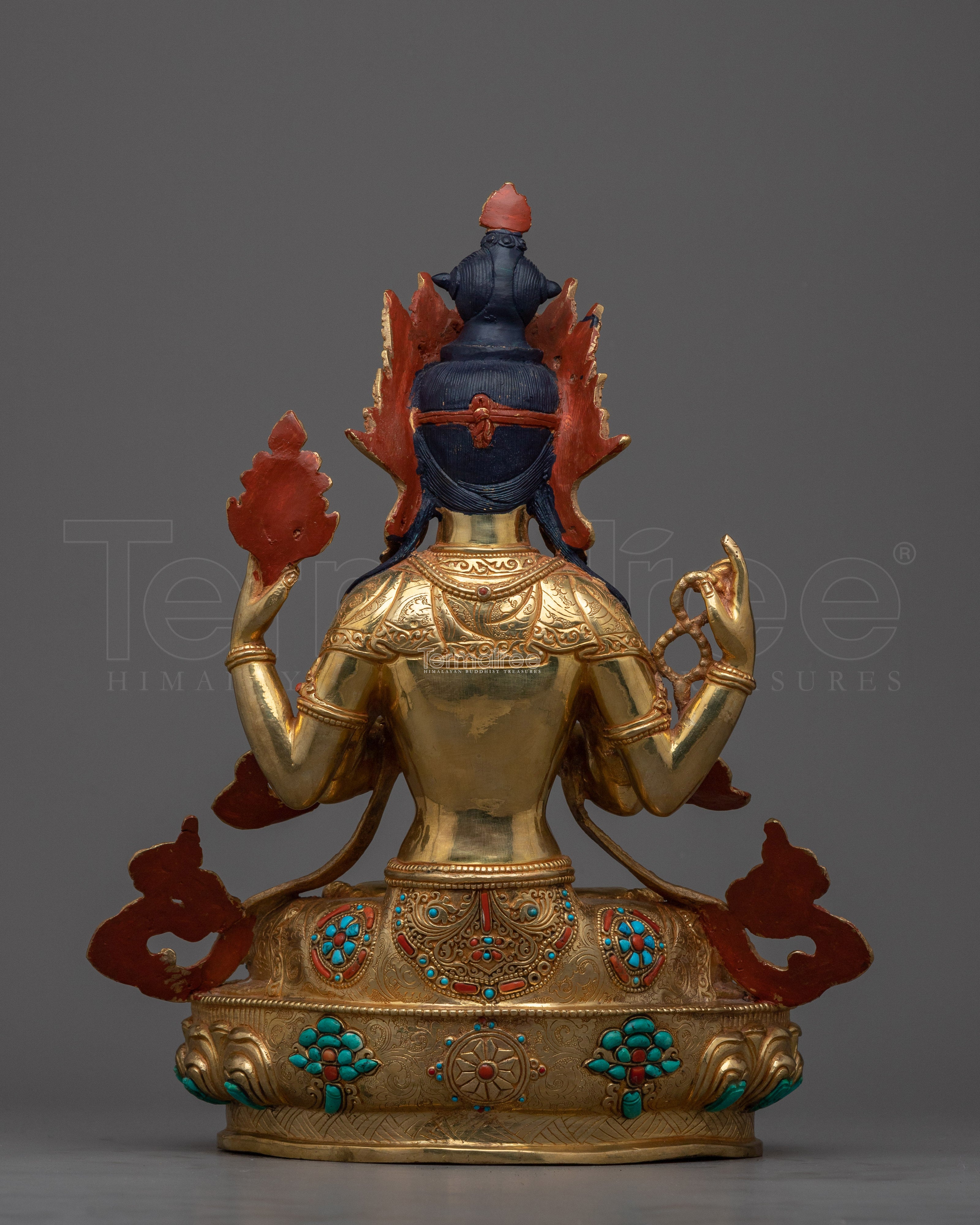 Serene Gold Gilded Chenrezig | Radiant Symbol of Compassion