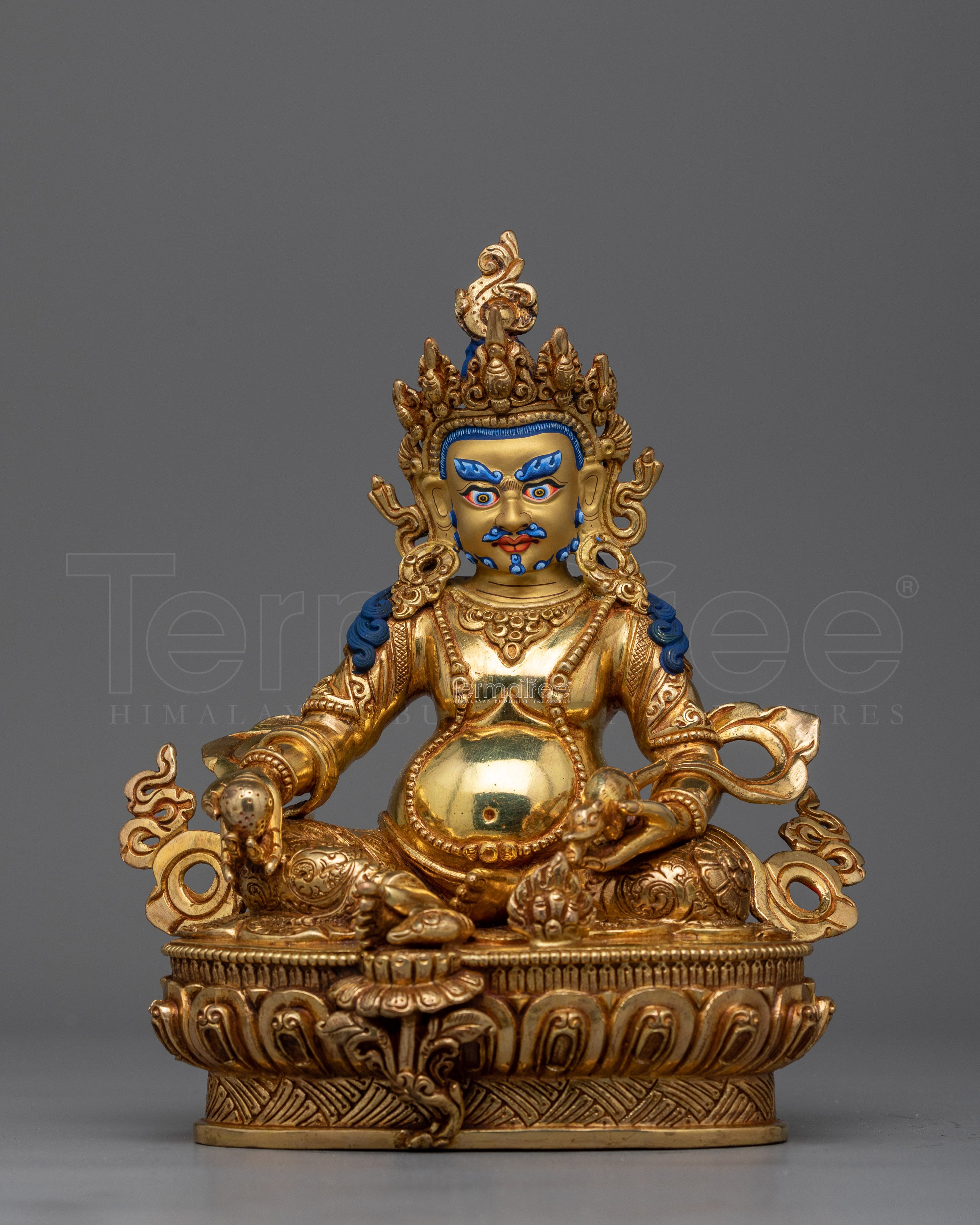 Gold Gilded Dzambhala, The Jewels Deity | Icon of Wealth and Prosperity