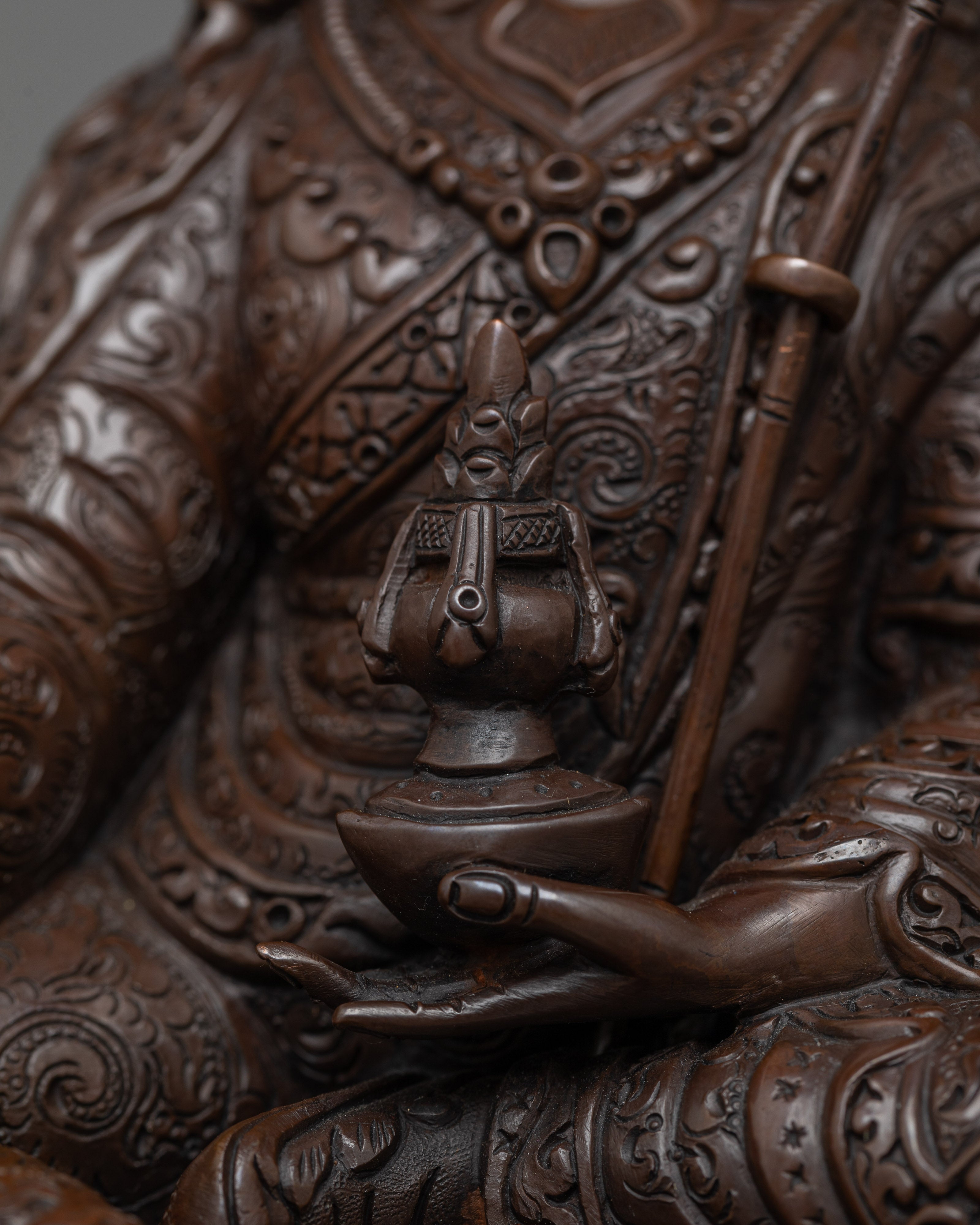 Handcrafted Oxidized Sculpture Guru Rinpoche | Tibet Buddhism Statue