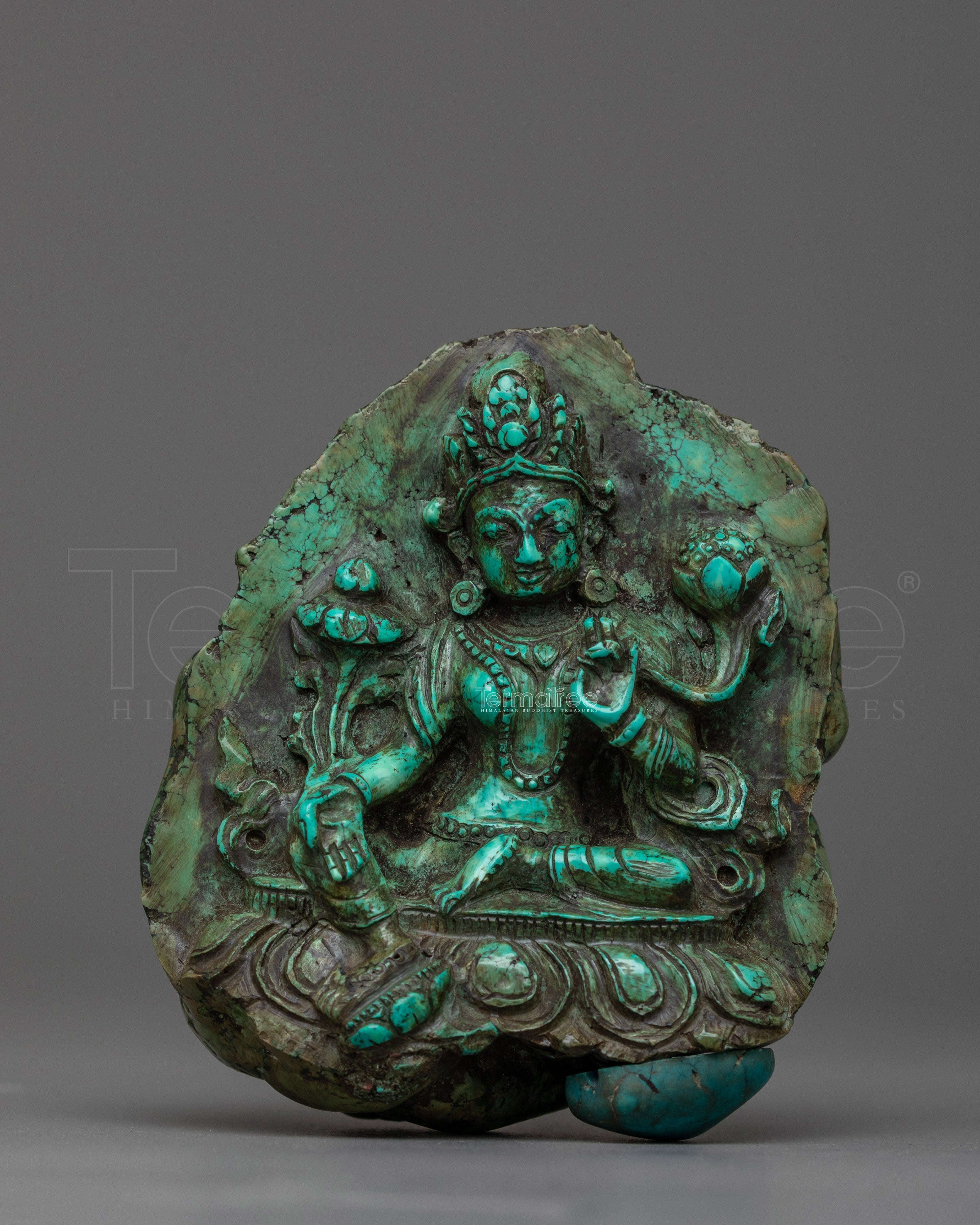 Sgrol-Ma Green Tara Statue for Altar Decor | Antique Finished Figurine