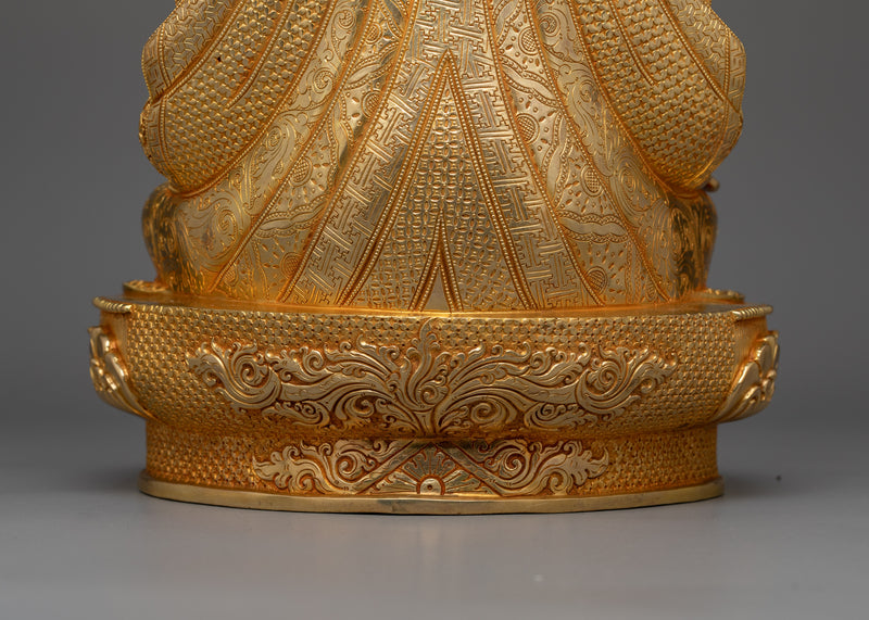 Guru Rinpoche Gold-Gilded Tantric Master Statue | A Beacon of Vajrayana Enlightenment