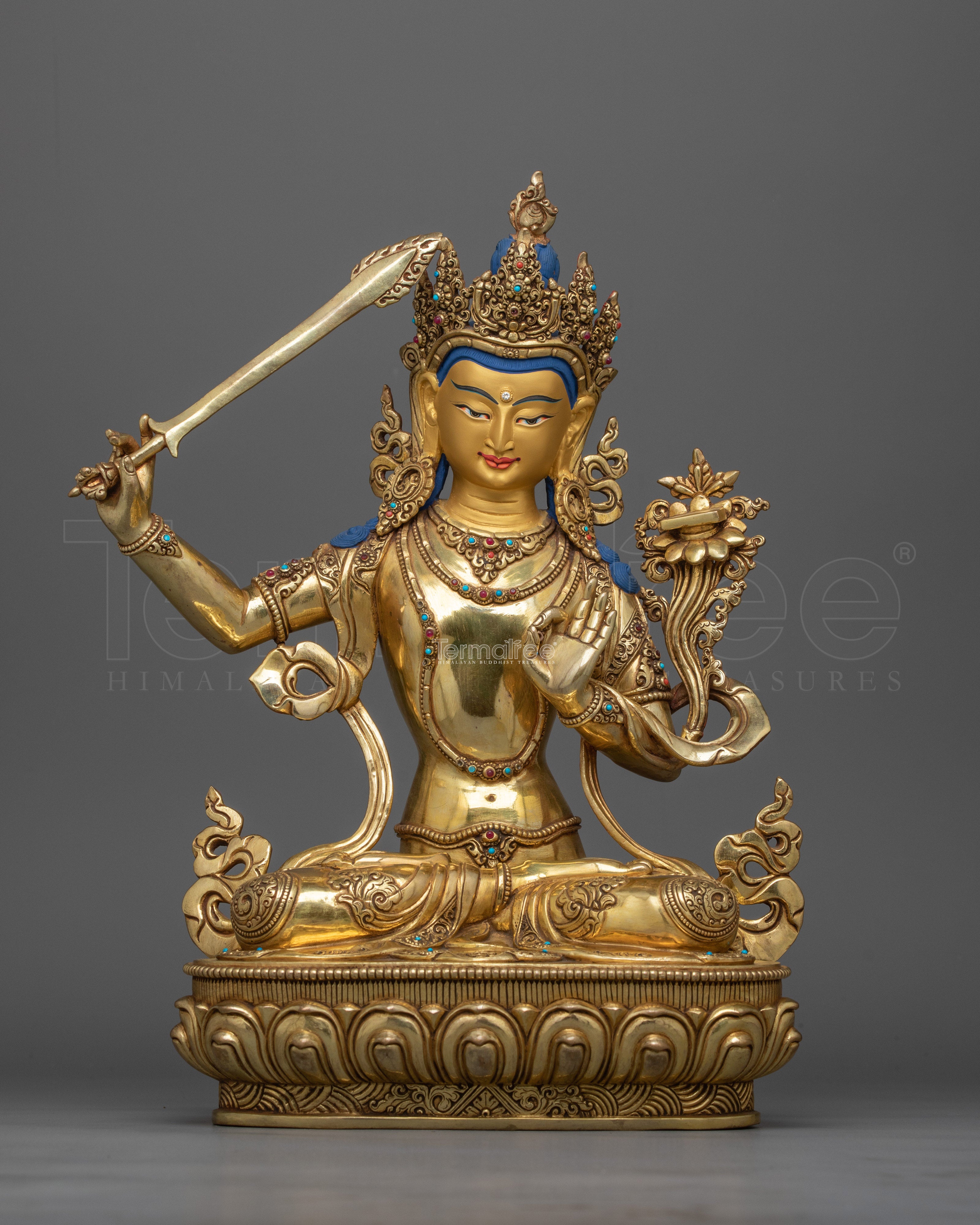 Manjushri Insight Wisdom Deity Statue | Icon of Supreme Knowledge