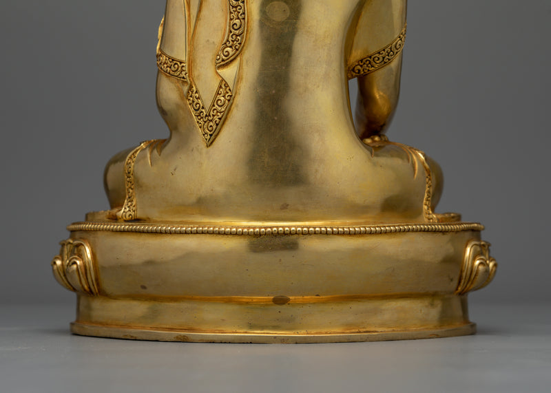 Gold Gilded Shakyamuni Buddha 33cm Statue | Handcrafted Symbol of Peace