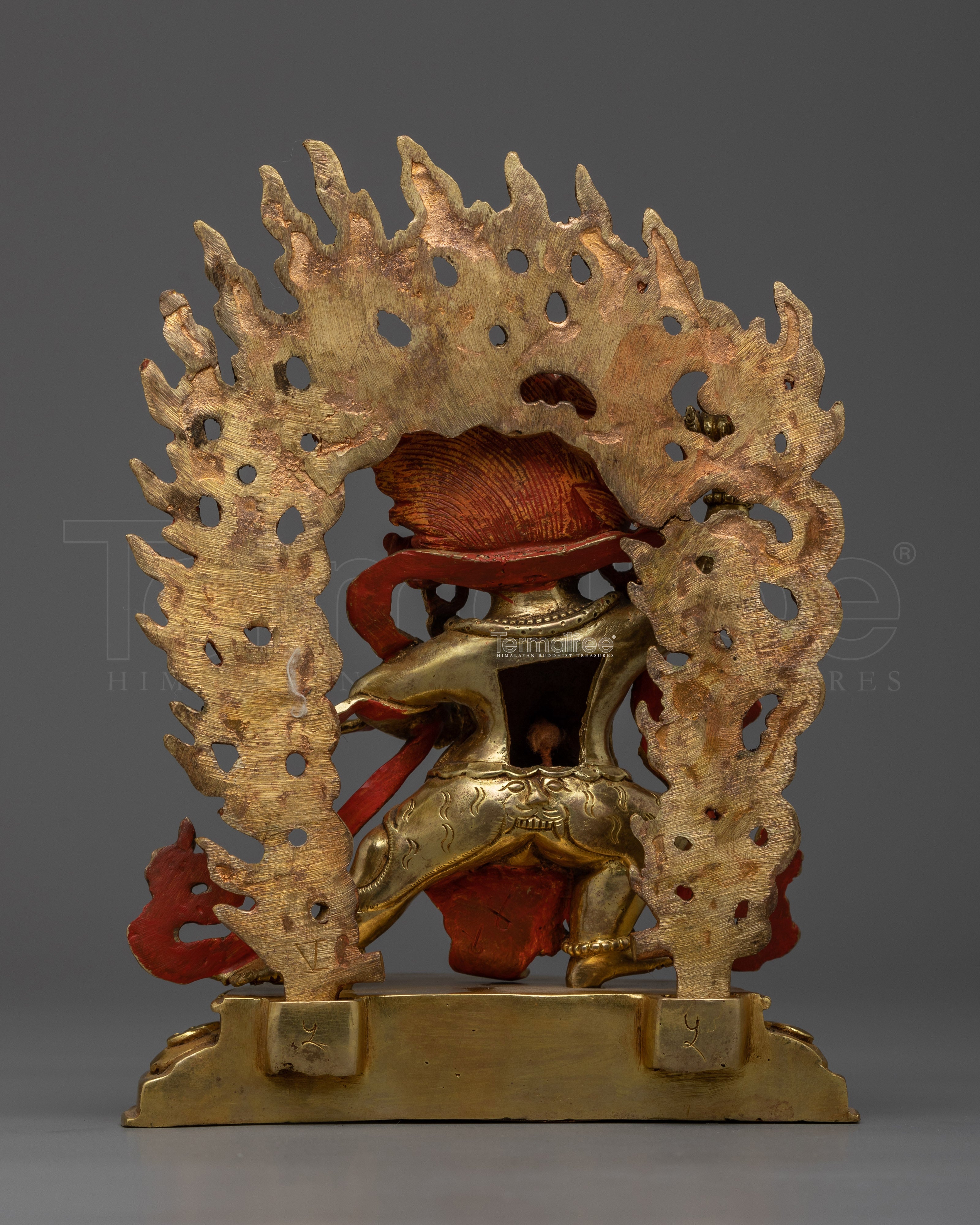 Dynamic Gold Gilded Vajrapani Figure | Handcrafted Symbol of Spiritual Power