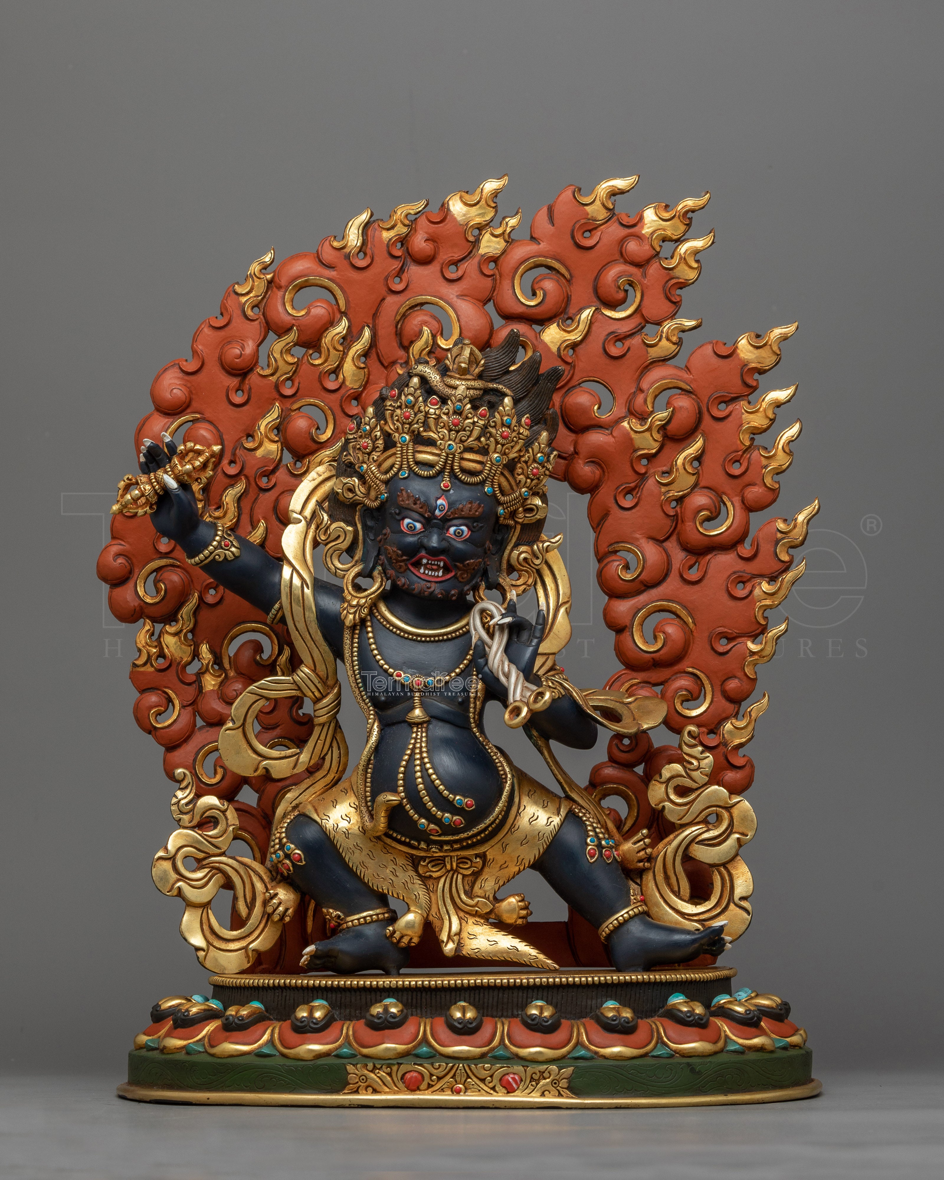 Vajrapani Dark Blue Colored Statue | A Powerful Symbol of Spiritual Strength and Protection