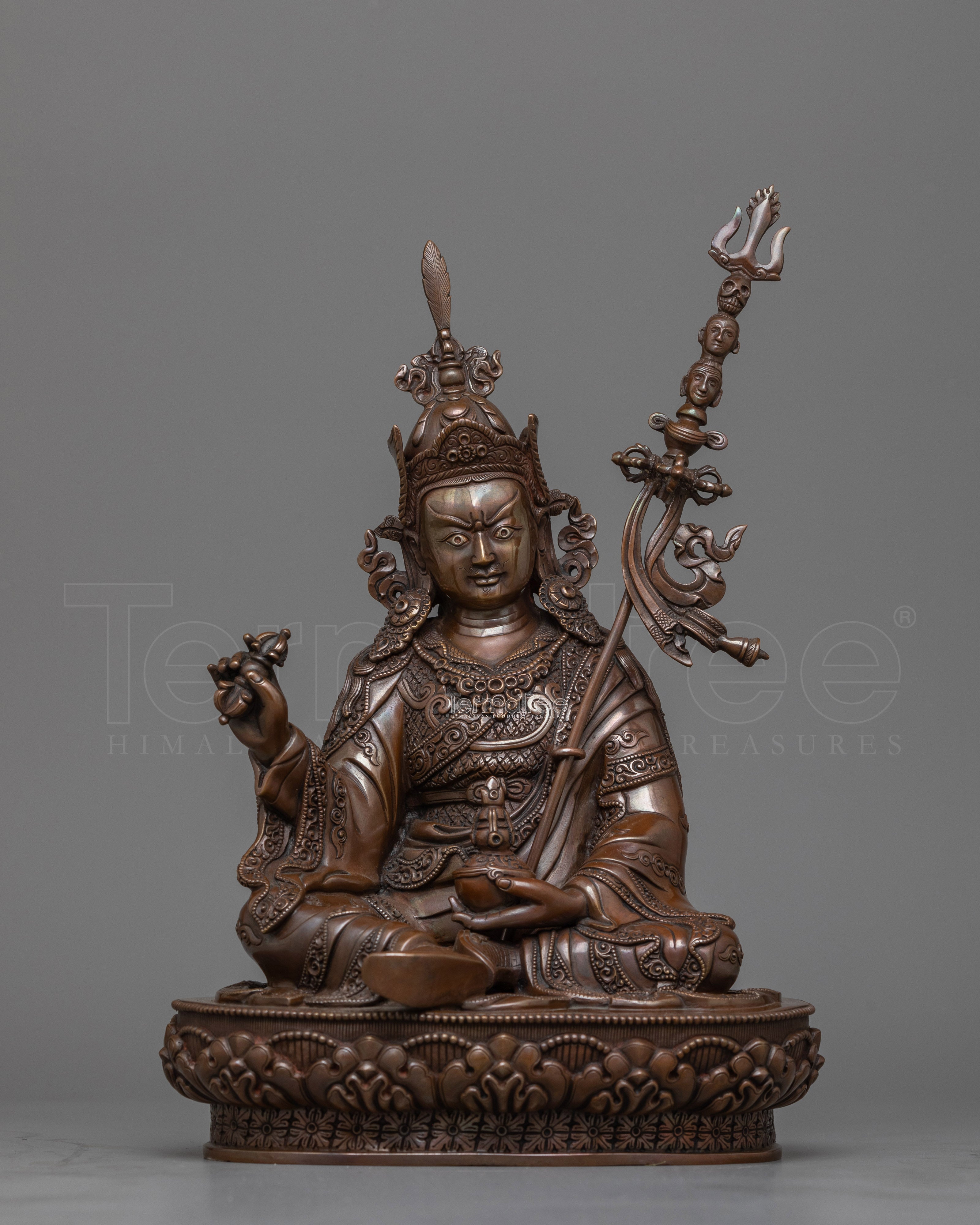 Guru Rinpoche Oxidized Copper Statue | A Symbol of Spiritual Insight and Transformation