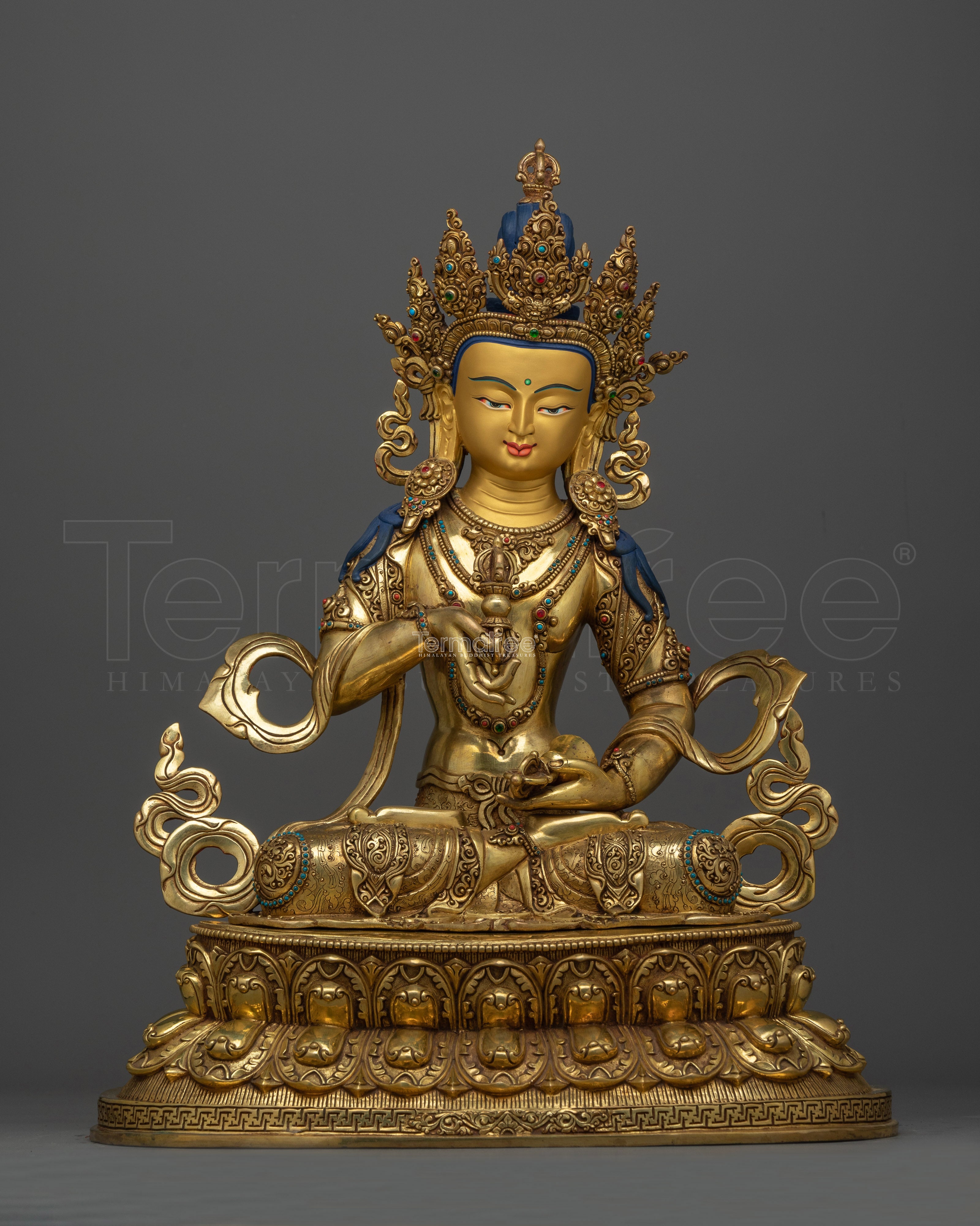 Gold-Gilded Vajrasattva Purify Deity Statue | A Resplendent Symbol of Purification and Renewal