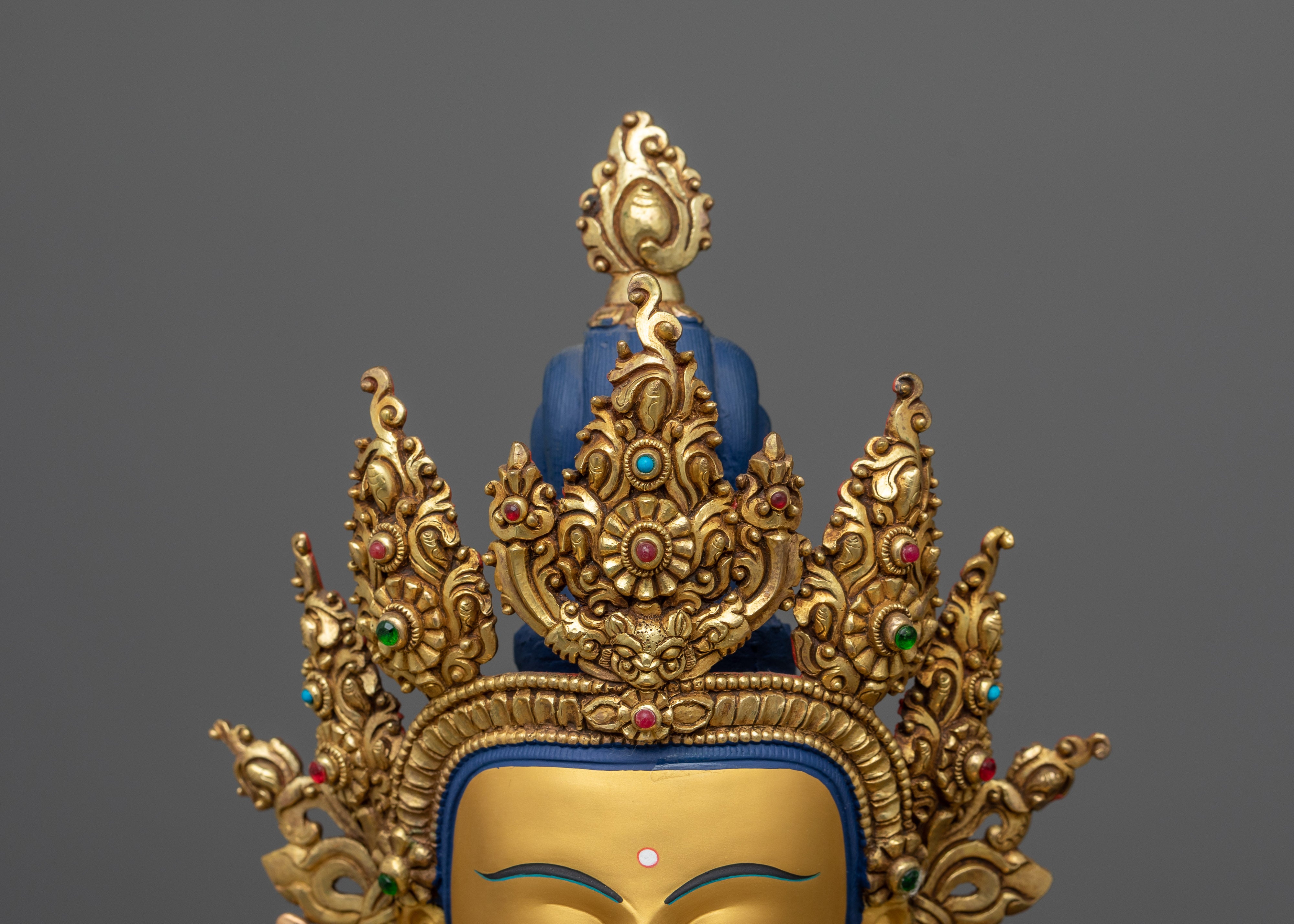 Longevity Amitayus Gold-Gilded Statue | A Beacon of Endless Life and Spiritual Prosperity