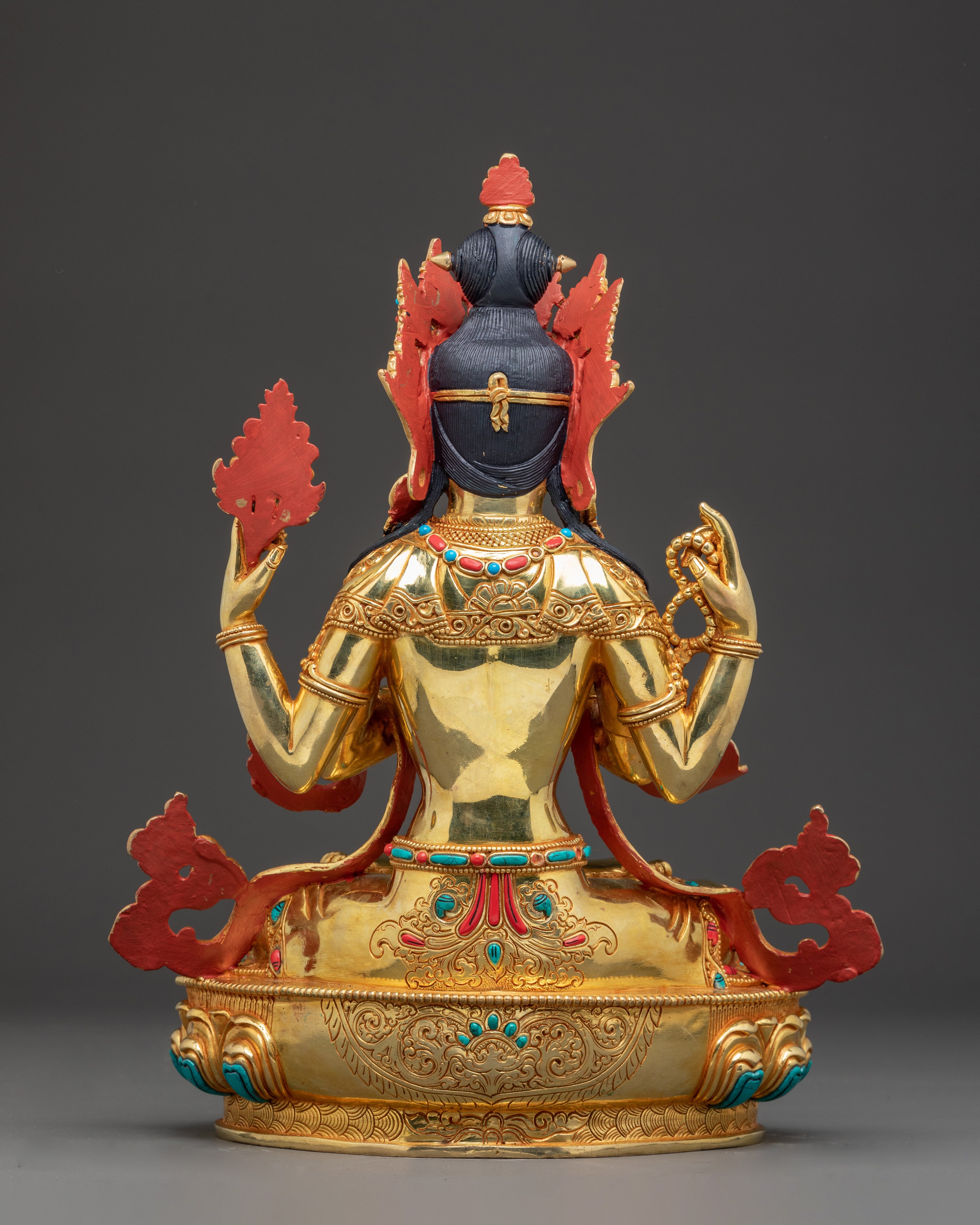 Handcrafted Statue of Four Armed Chenrezig | Avalokiteshvara