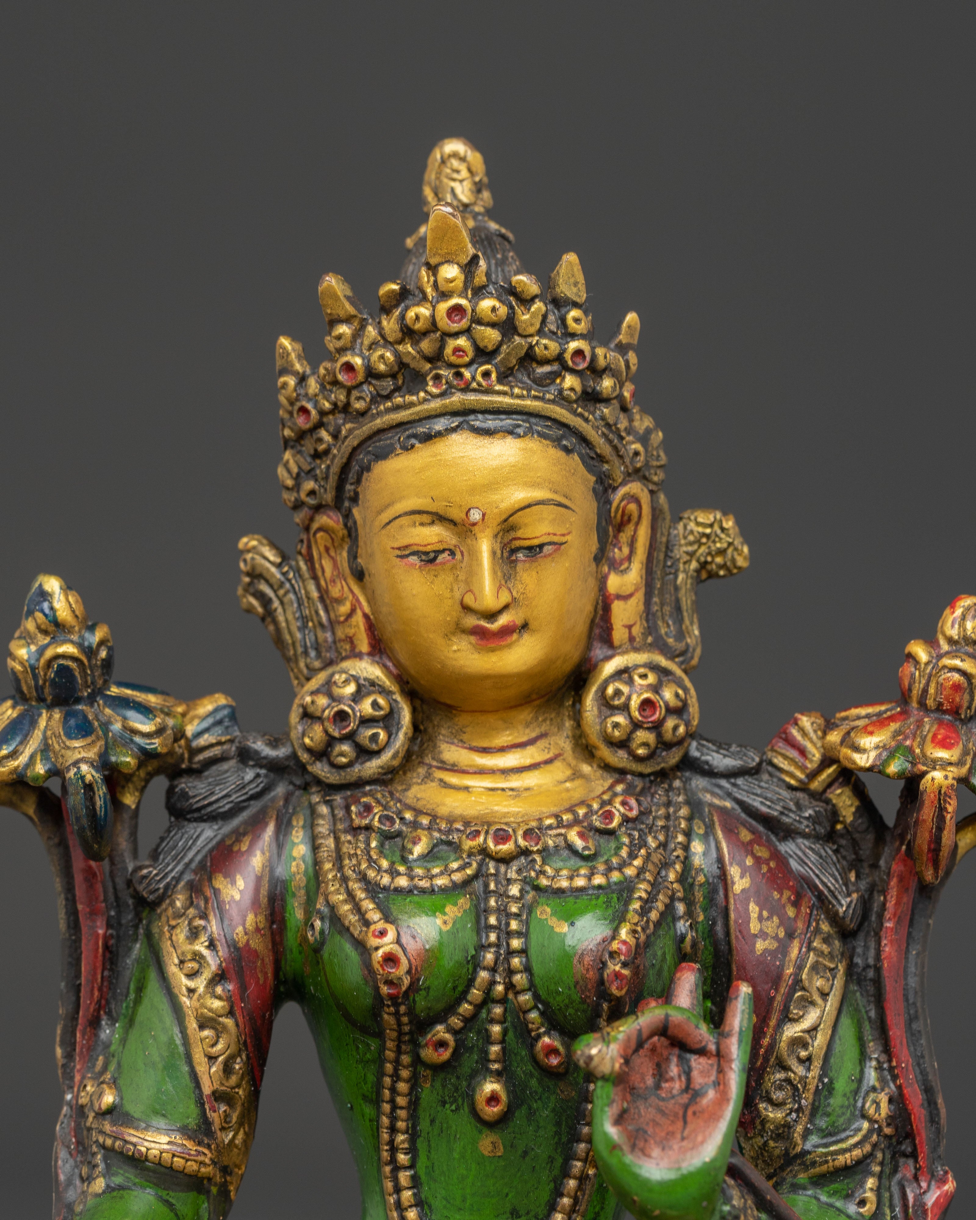 Handcrafted Nepalese Statue of Green Tara | Mother of Liberation