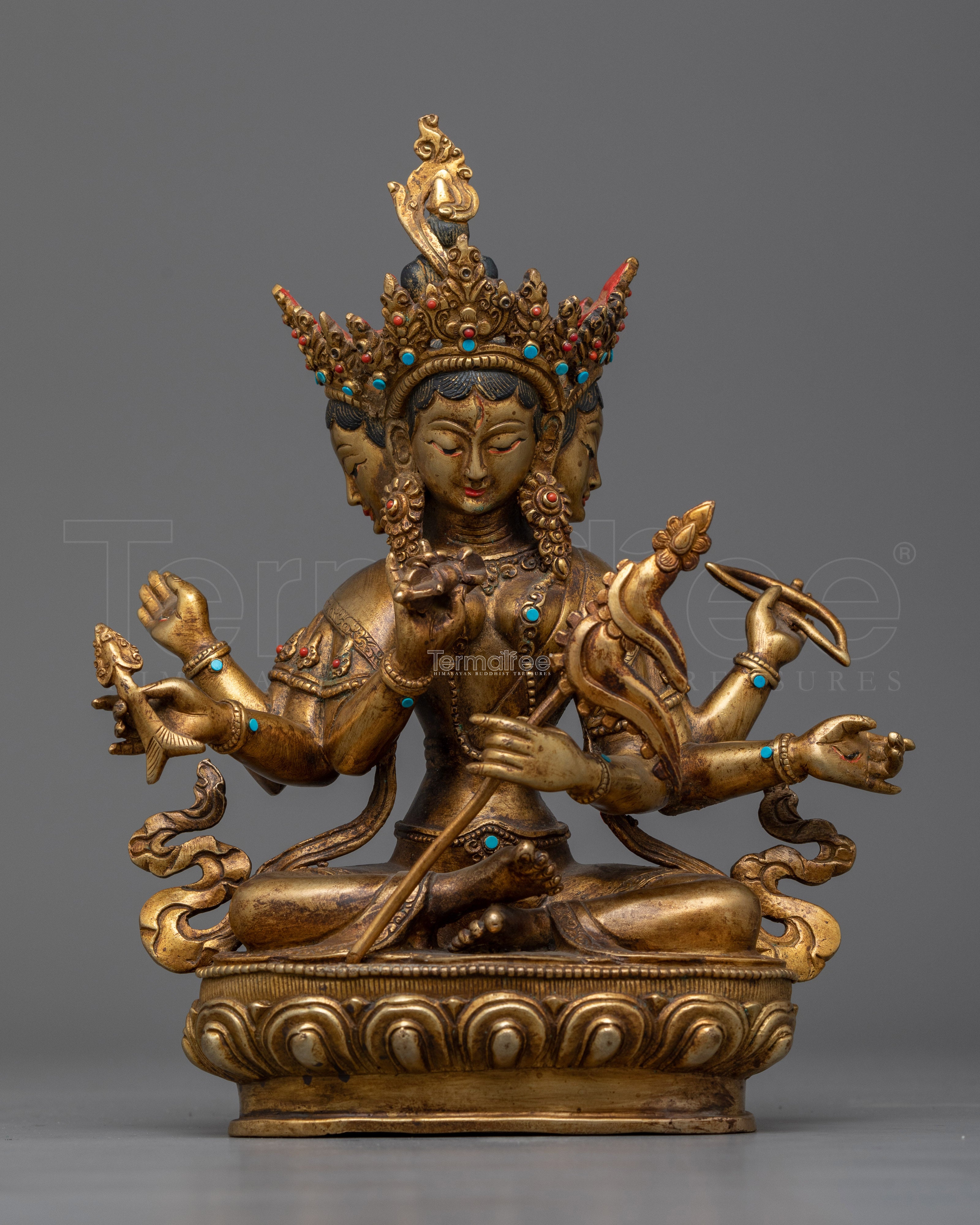 Maha Sitavati Antique Gold-Gilded Statue | A Symbol of Serenity and Wisdom