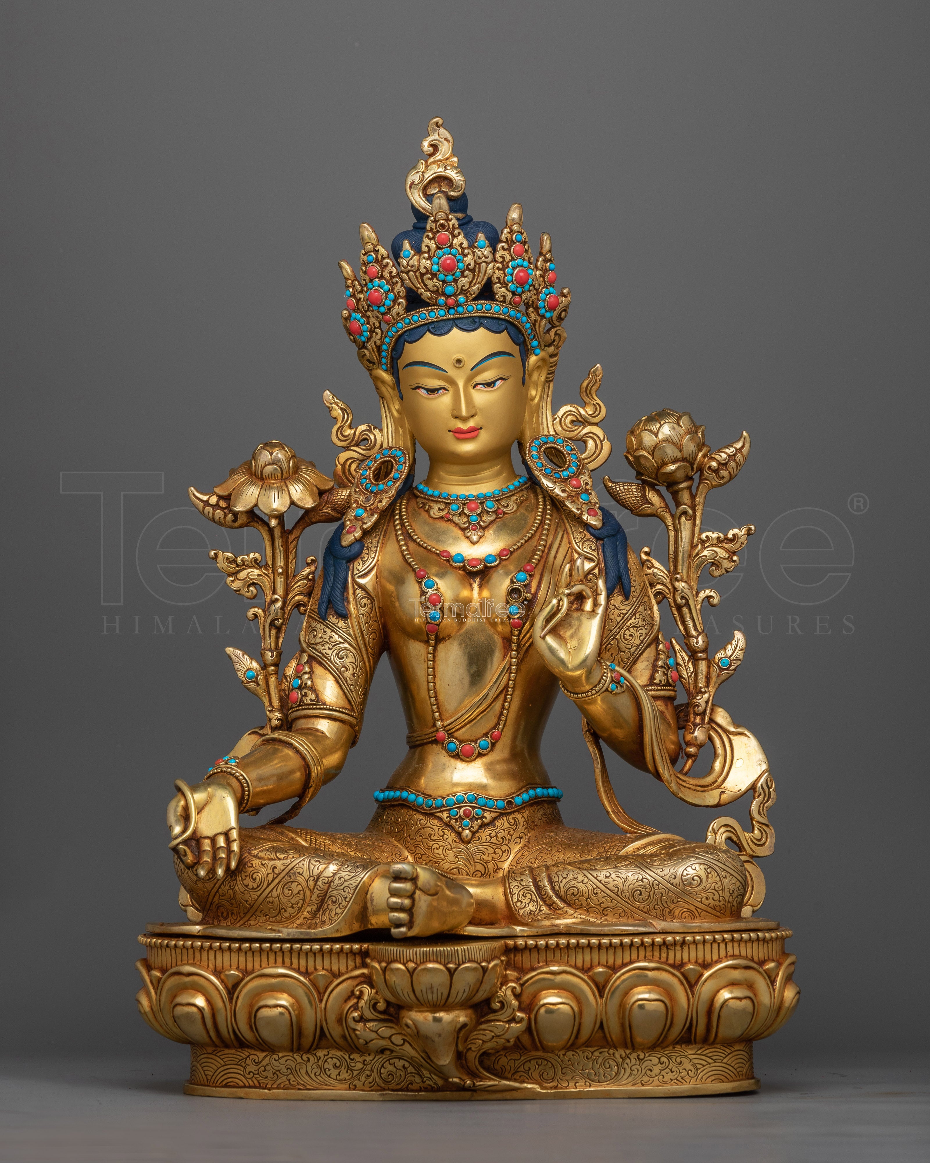 Beautifully Handcrafted Green Tara Statue | Embodiment of Active Compassion