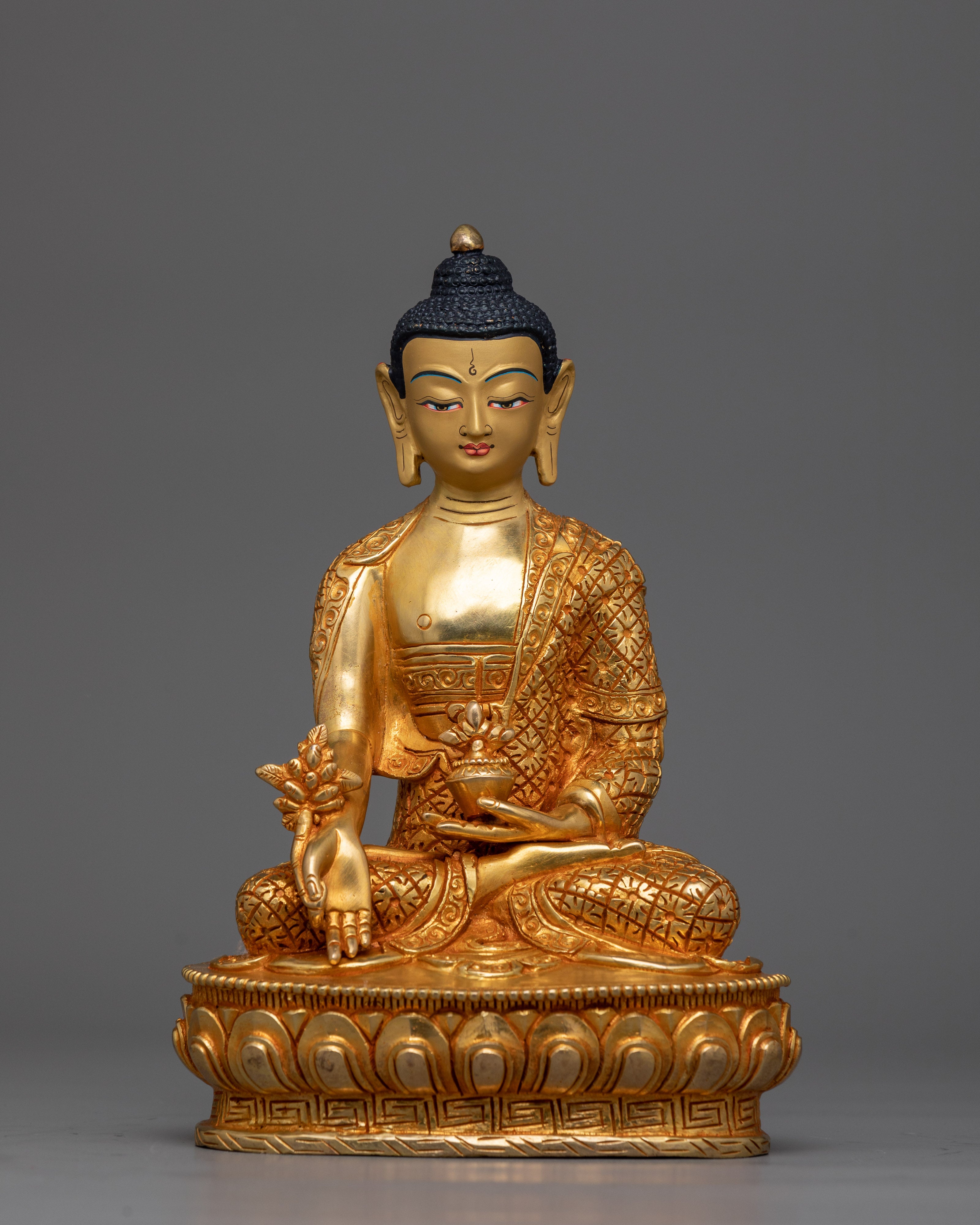 Medicine Buddha Gold Gilded Statue | Beacon of Healing and Compassion