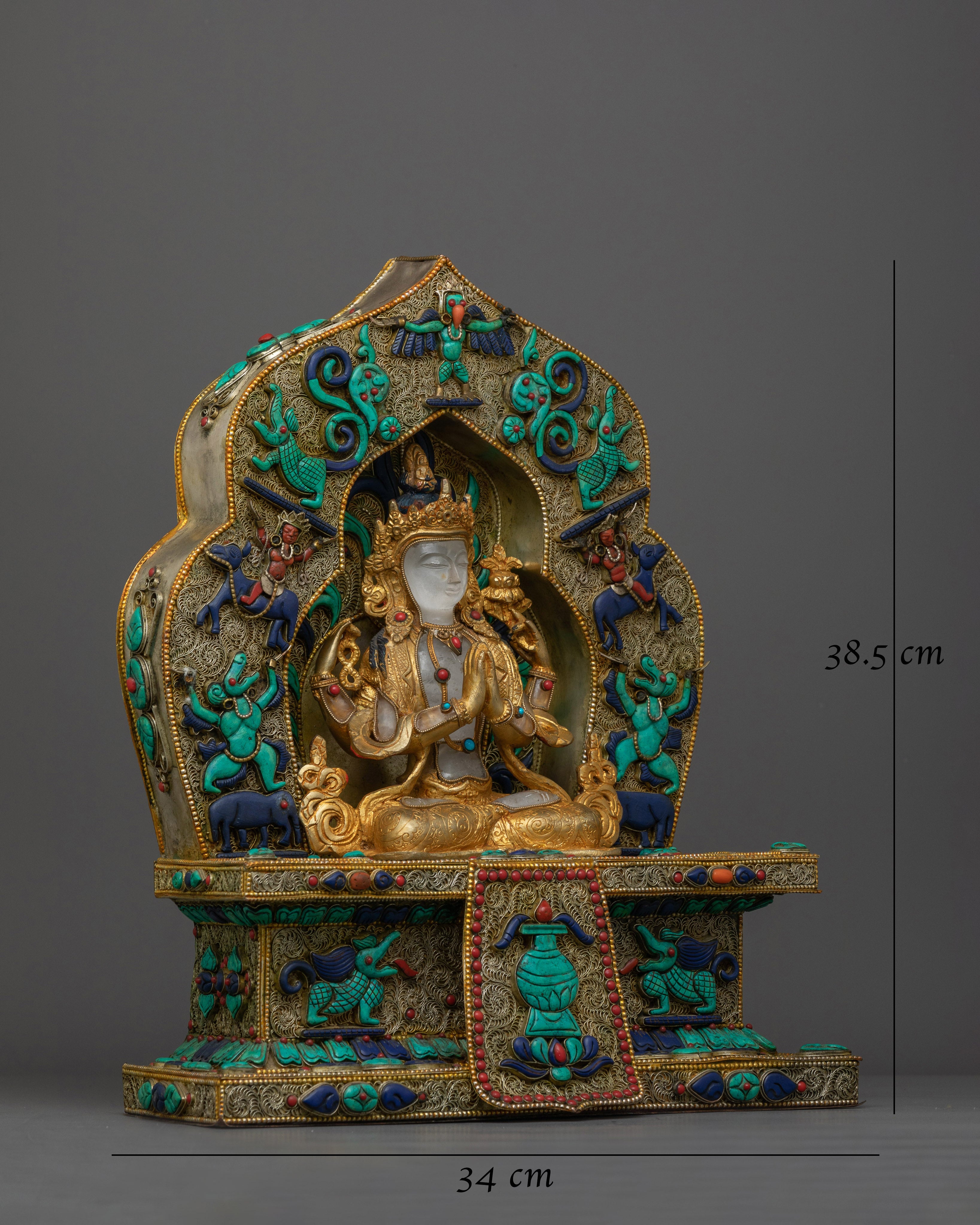 Chenrezig Crystal Body Sculpture | Embodiment of Compassionate Enlightenment