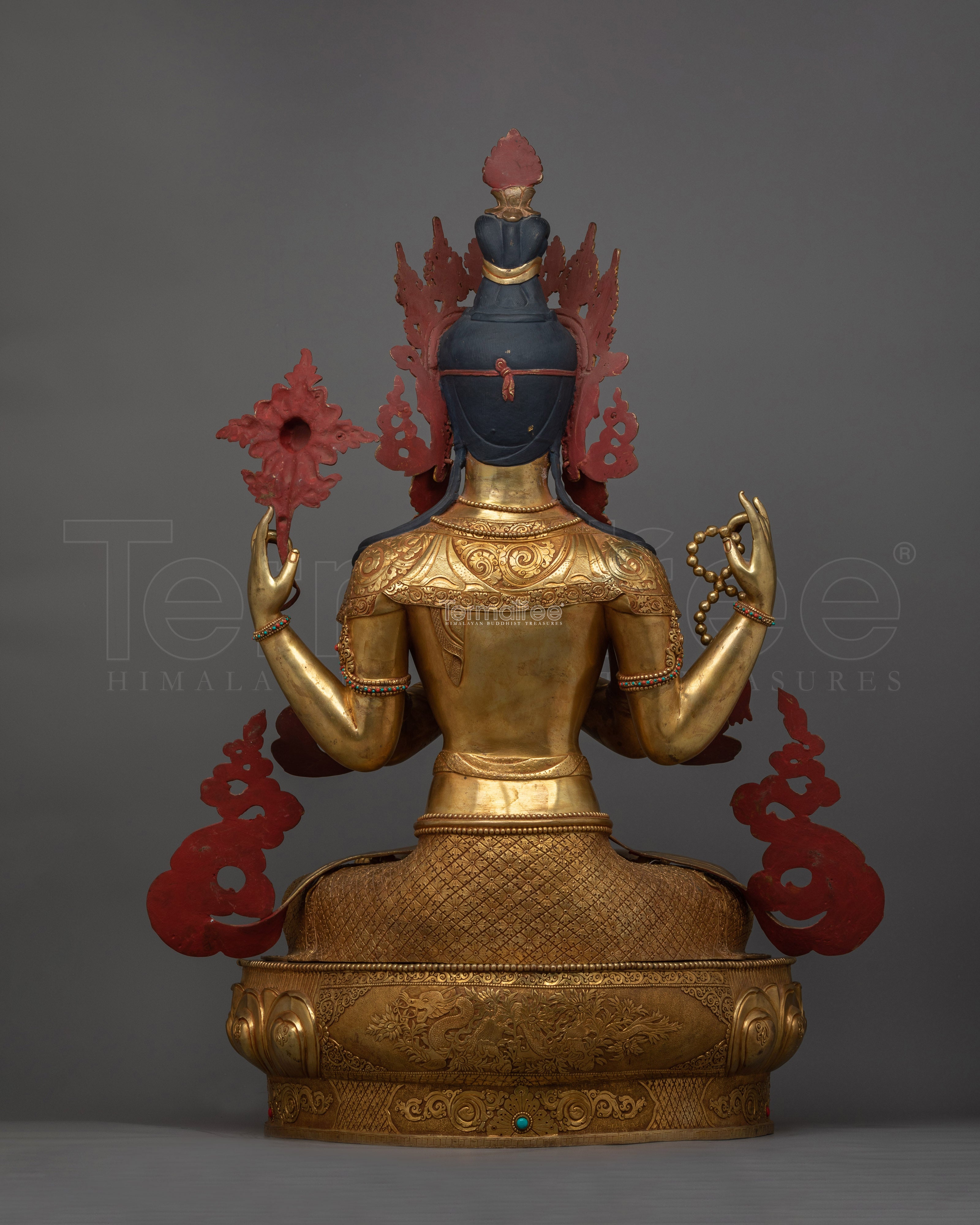 Chenrezig 92cm Gold-Gilded Statue | A Monument to Compassionate Presence