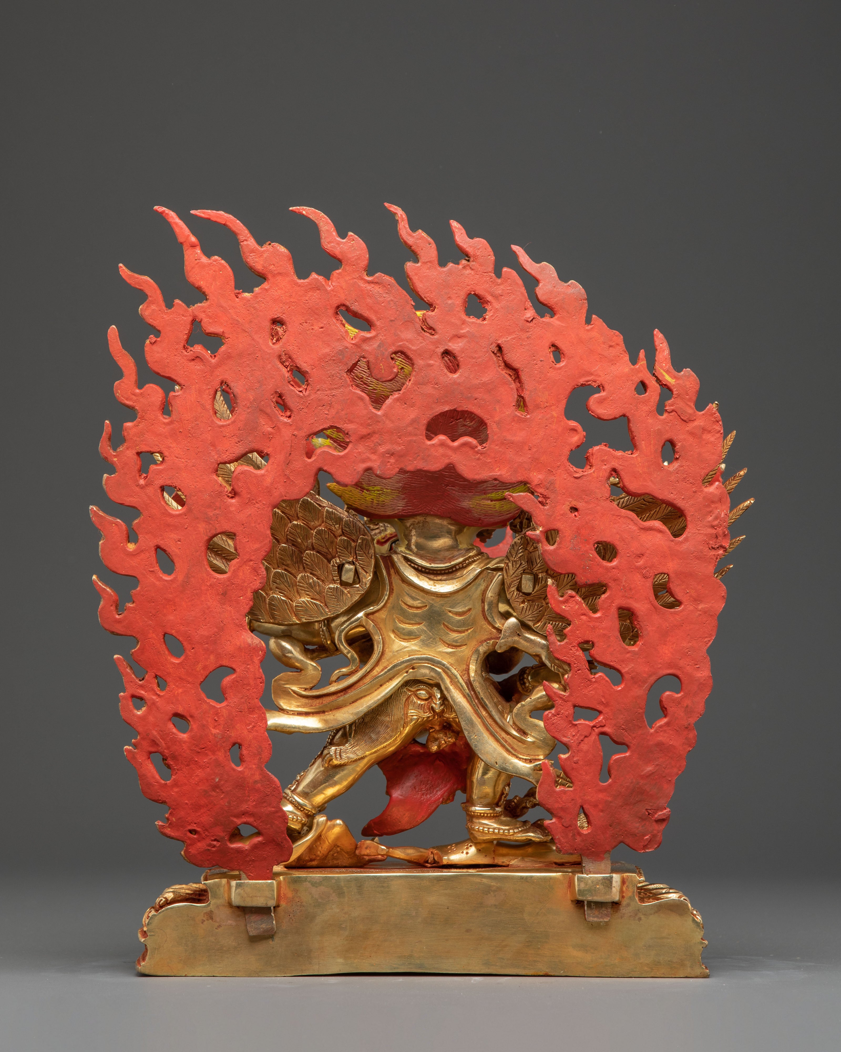 Handcrafted Golden Statue of Hayagriva | Fierce Tibetan Protector Deity