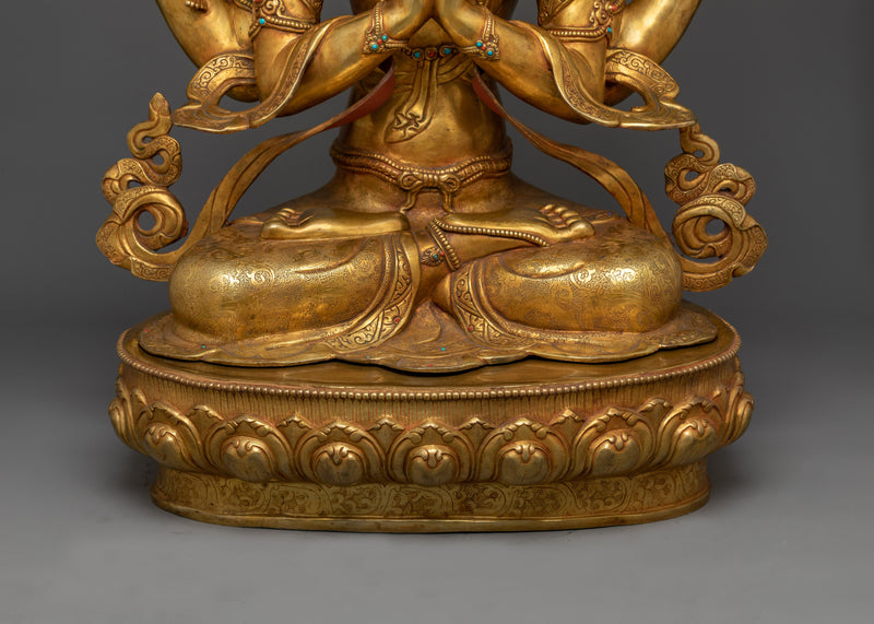 Serene Chenrezig Handcrafted Statue | Compassion in Every Detail