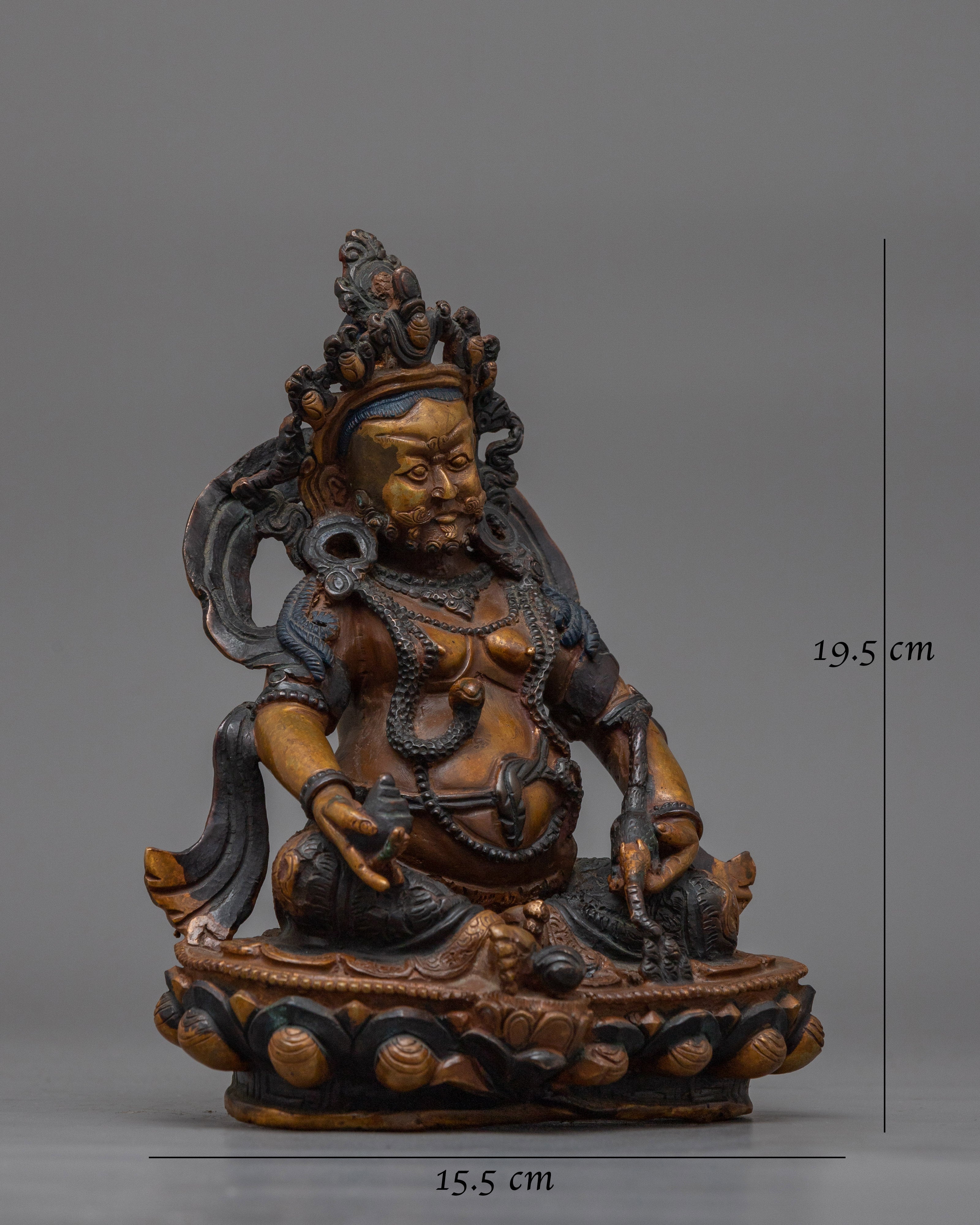 Dzambhala Small-Darken-Oxidized Statue | Symbol of Prosperity