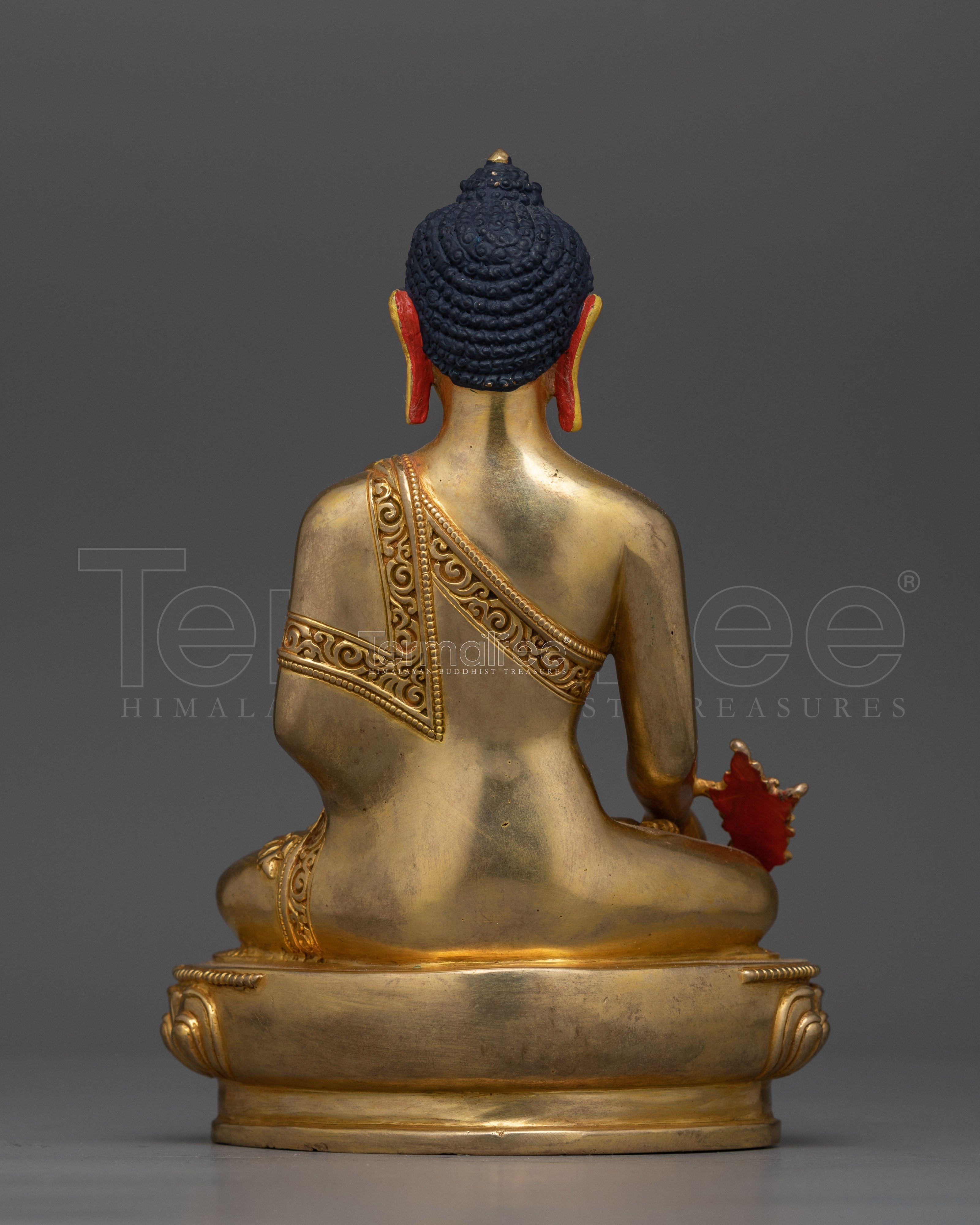 Medicine Healing Buddha Gold Gilded Statue | Handcrafted Symbol of Wellness