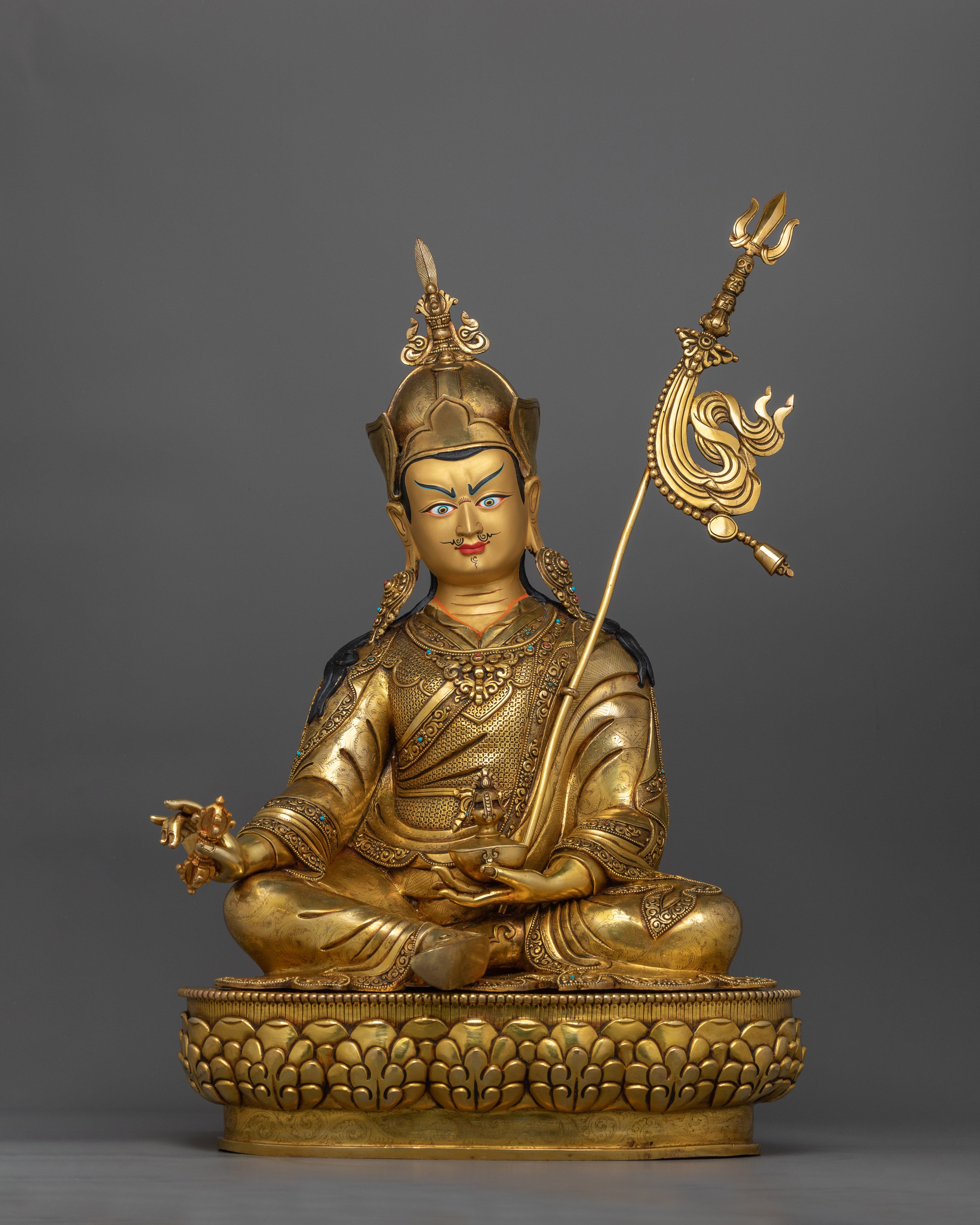 Guru Rinpoche Tantra Master Sculpture | Handcrafted Symbol of Enlightenment