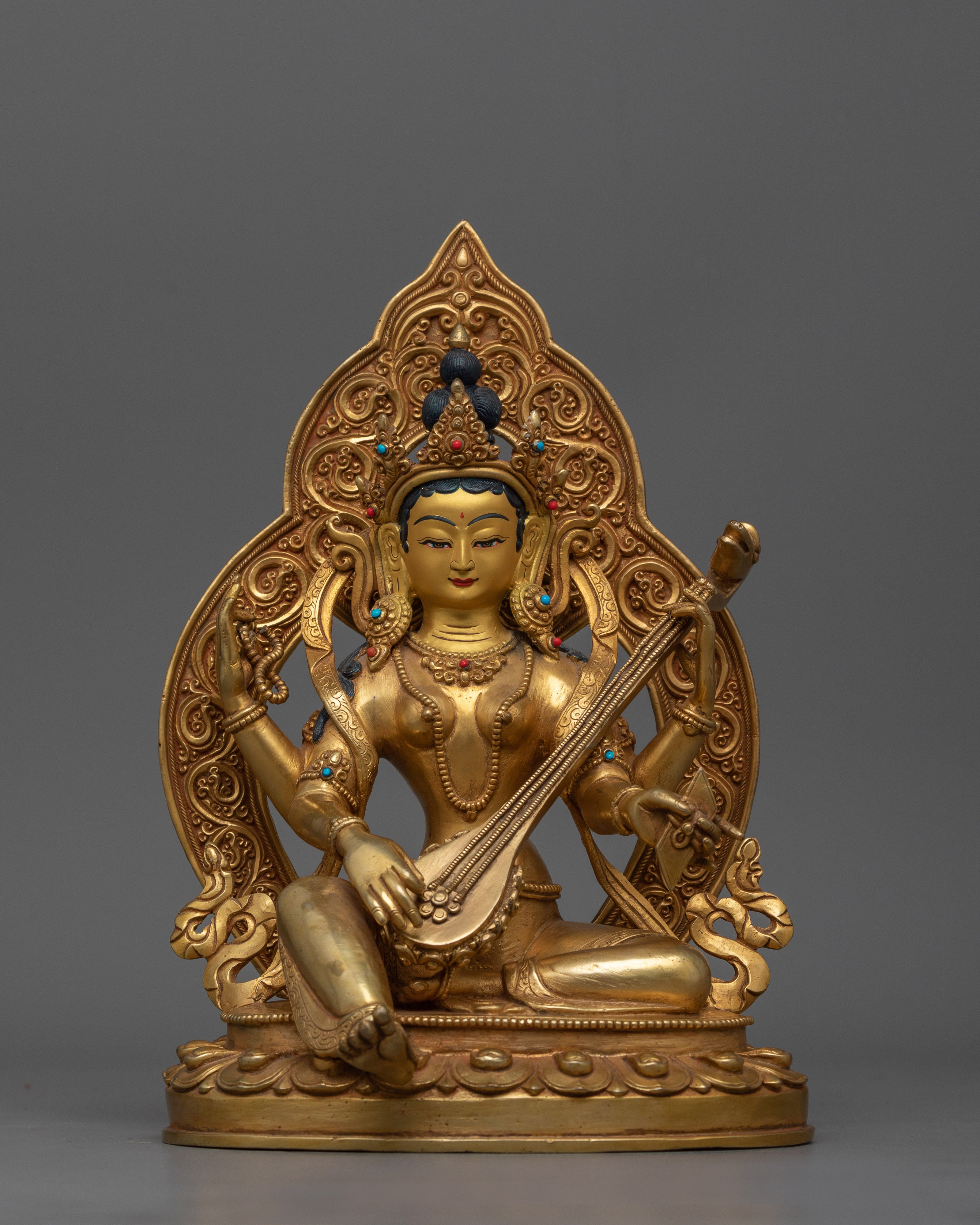 shri-saraswoti-gold-gilded