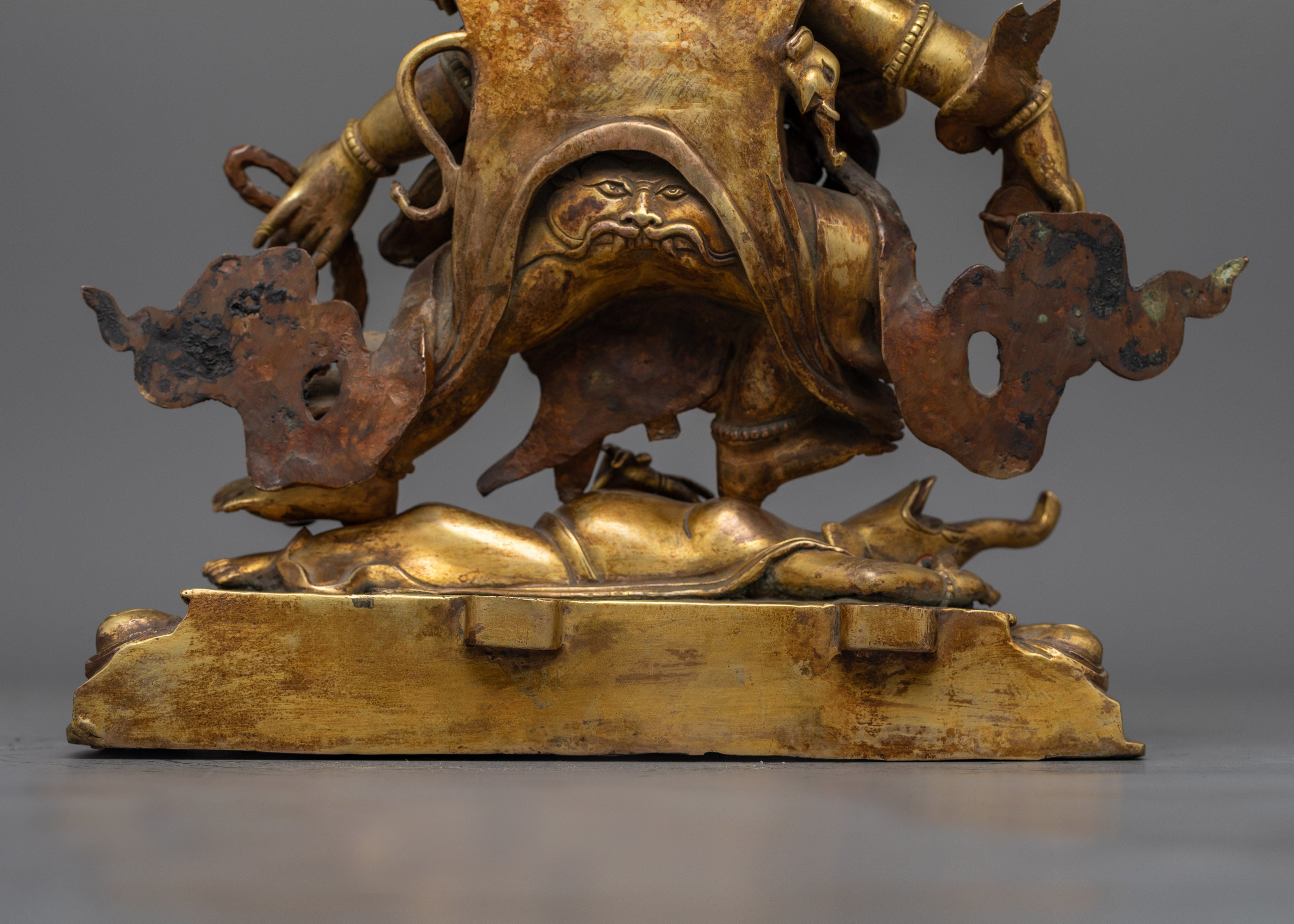Six-Arms Mahakala Antique Touch Statue | Protector of the Dharma