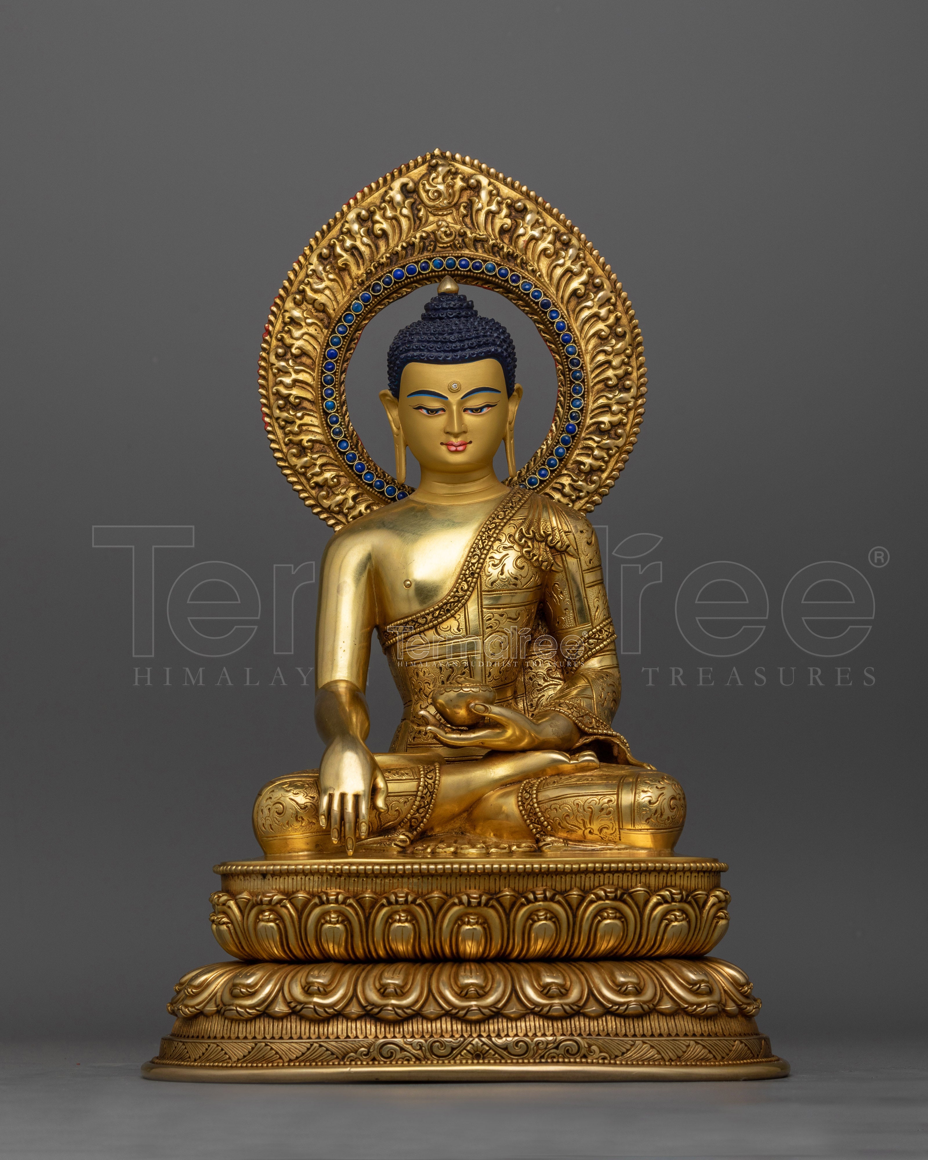 Shakyamuni Buddha 38cm Gold Gilded Statue | Icon of Enlightenment