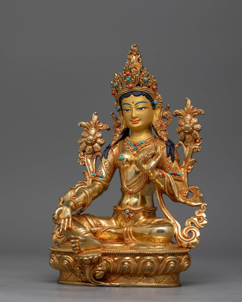 green-tara-gold-gilded-handiwork