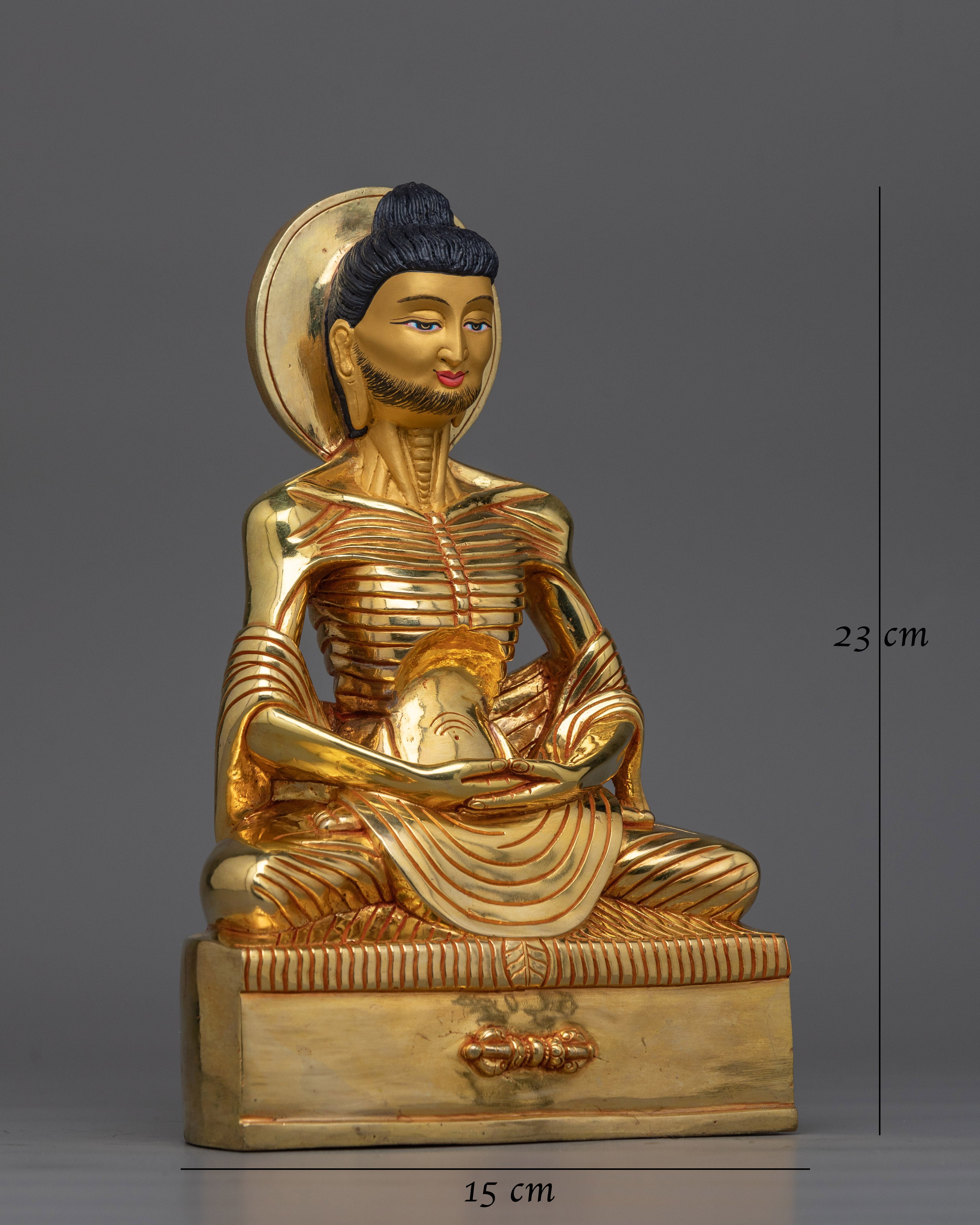 Fasting Buddha Gold Gilded Statue | Emblem of Ascetic Devotion