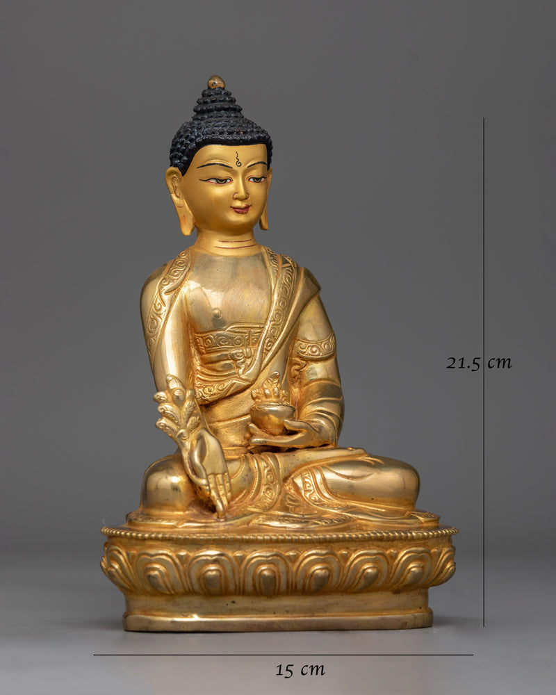 Medicine Buddha A Small Hand Carved Statue | Embodiment of Healing and Compassion