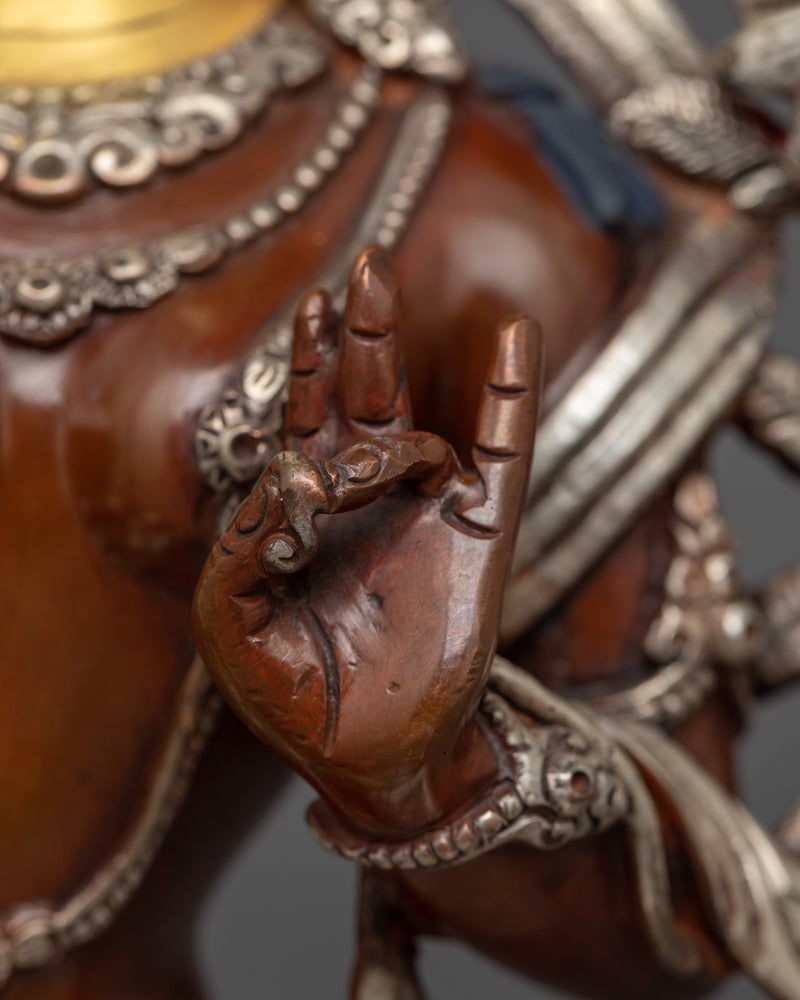 Green Tara Handmade Silver-Plated Statue | Symbol of Active Compassion