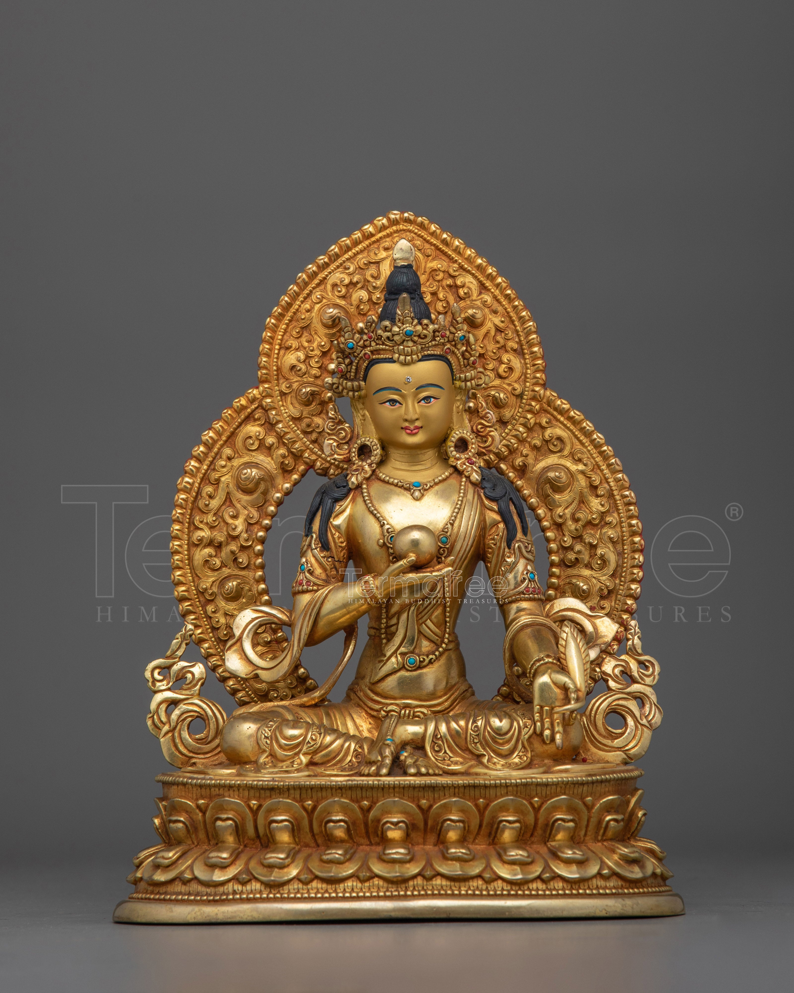 Kshitagarbha Handmade Gold Gilded Statue | Embodiment of Compassion