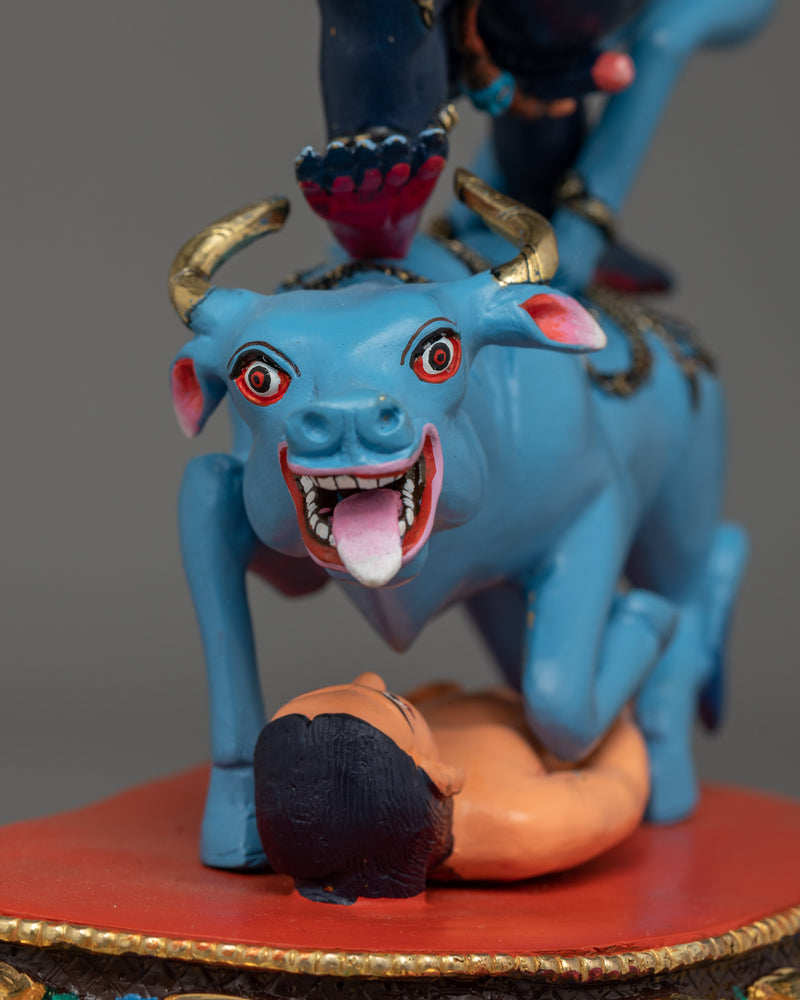 Shinje Chogyal Handmade Colored Statue | Embodiment of Fierce Compassion