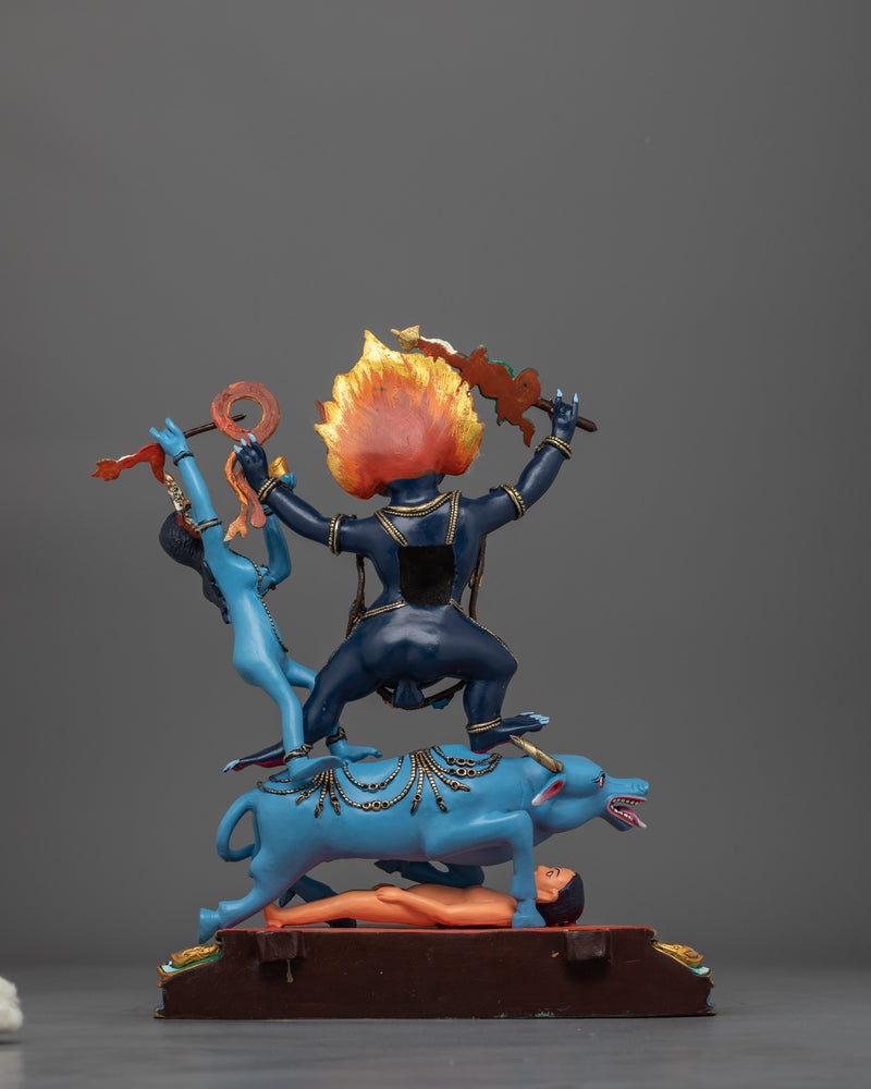 Shinje Chogyal Handmade Colored Statue | Embodiment of Fierce Compassion