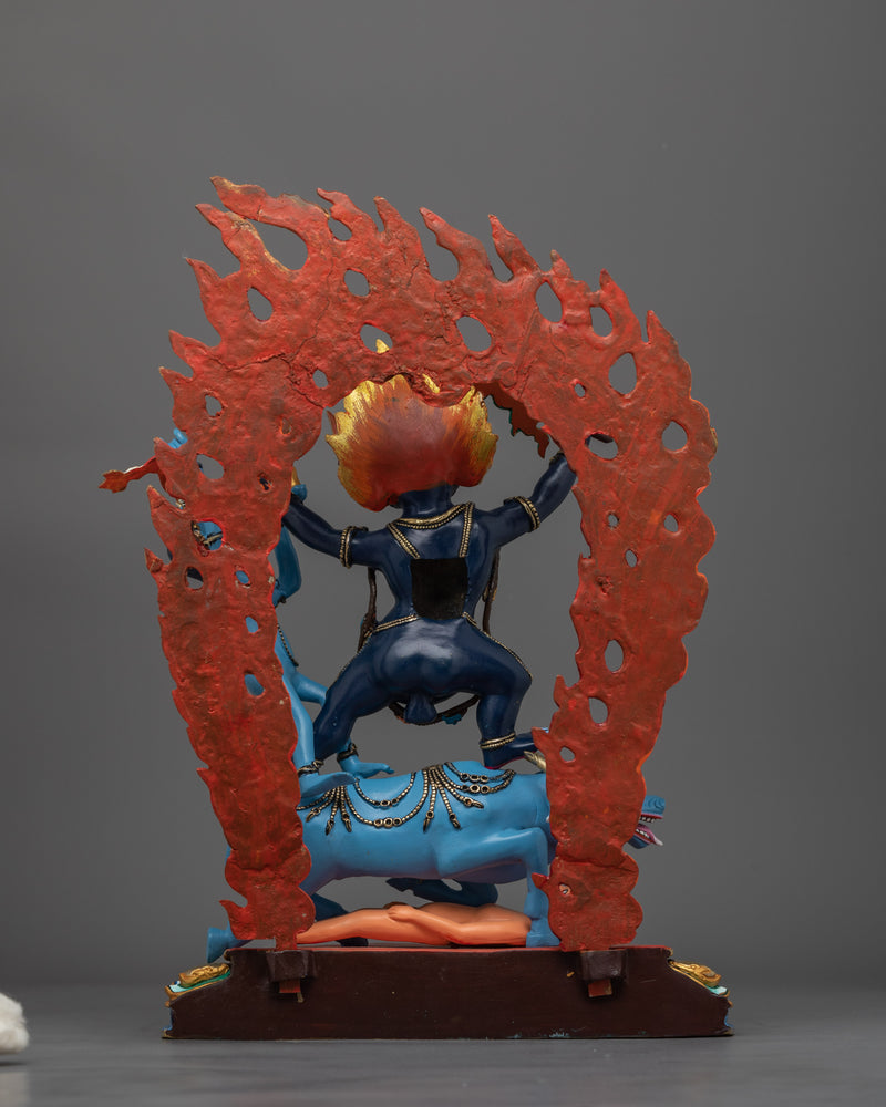 Shinje Chogyal Handmade Colored Statue | Embodiment of Fierce Compassion