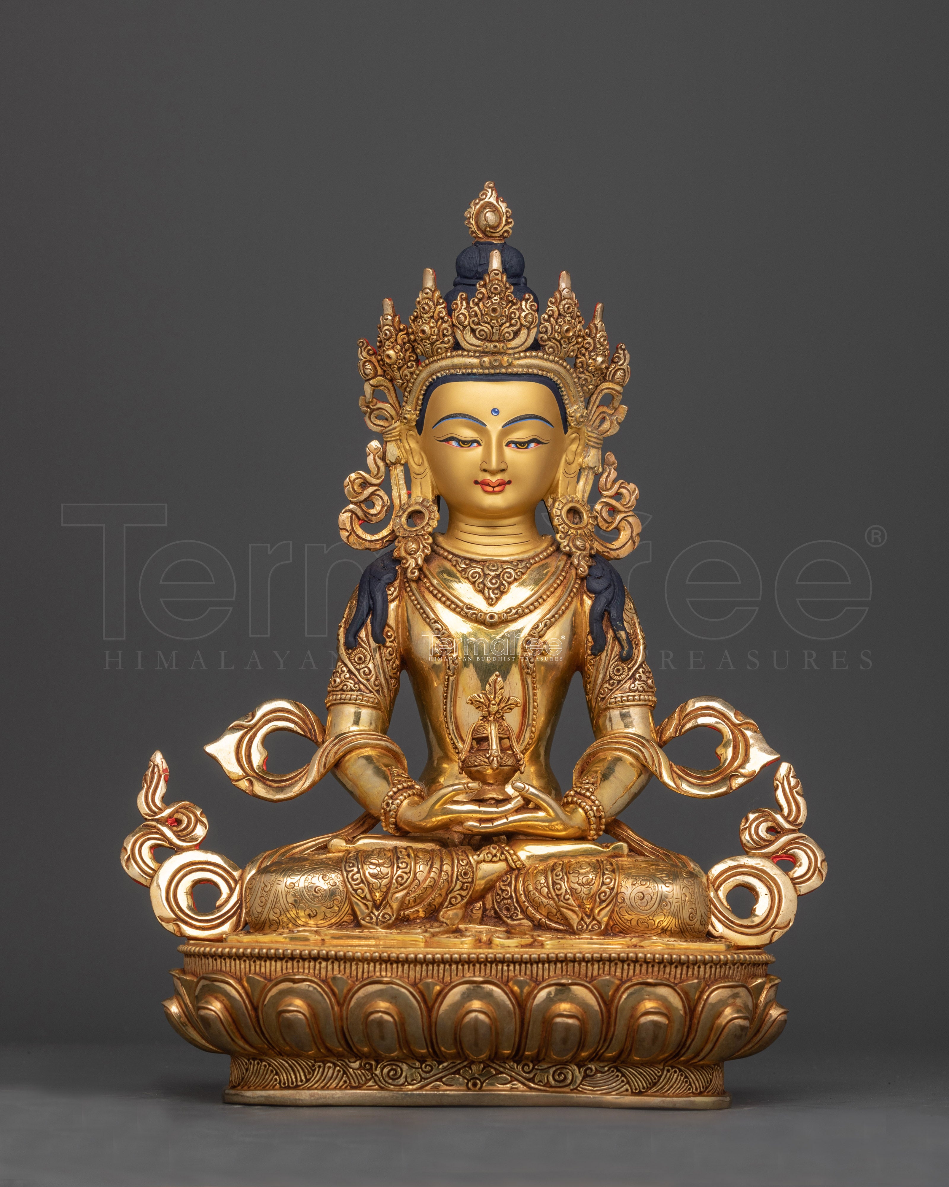 Amitayus Handmade Gold Gilded Statue | Buddha of Infinite Life