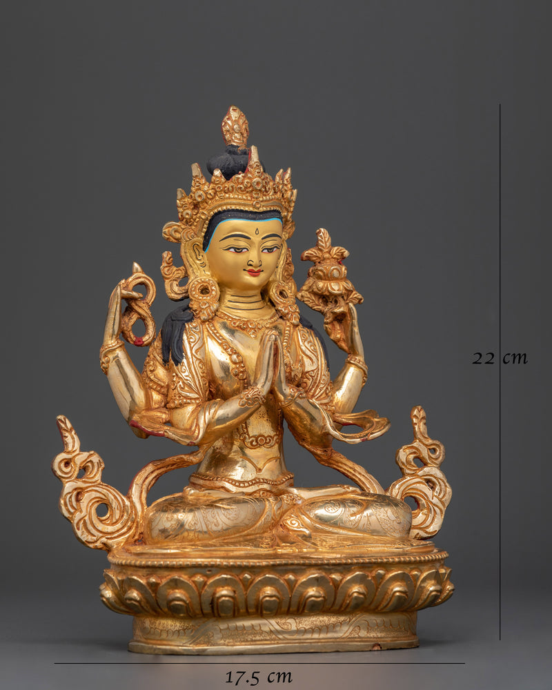 Chenrezig Handcrafted Compassion Deity Statue | Embodiment of Mercy
