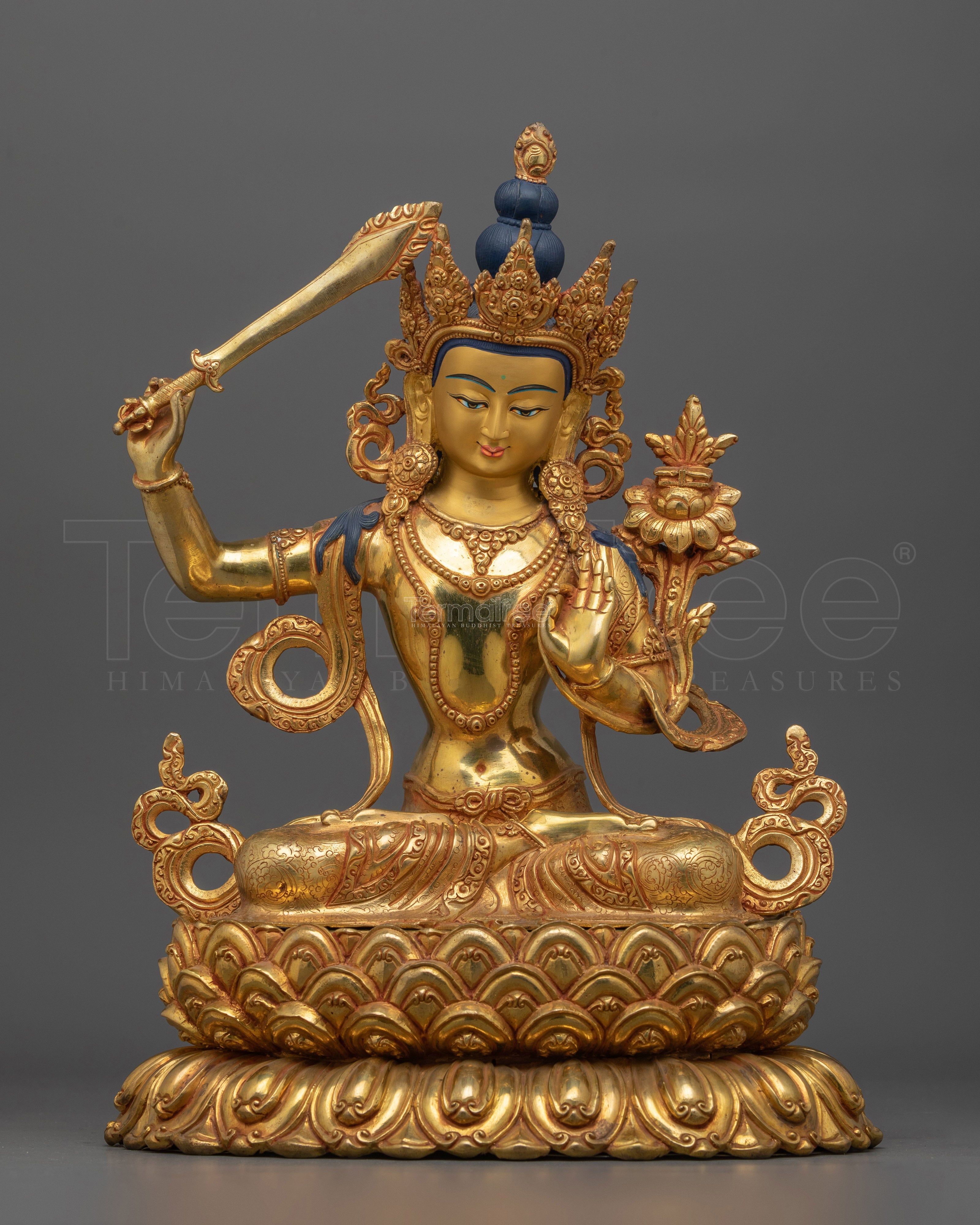 Handcrafted Manjushri Nepalese Statue | Embodiment of Wisdom and Enlightenment