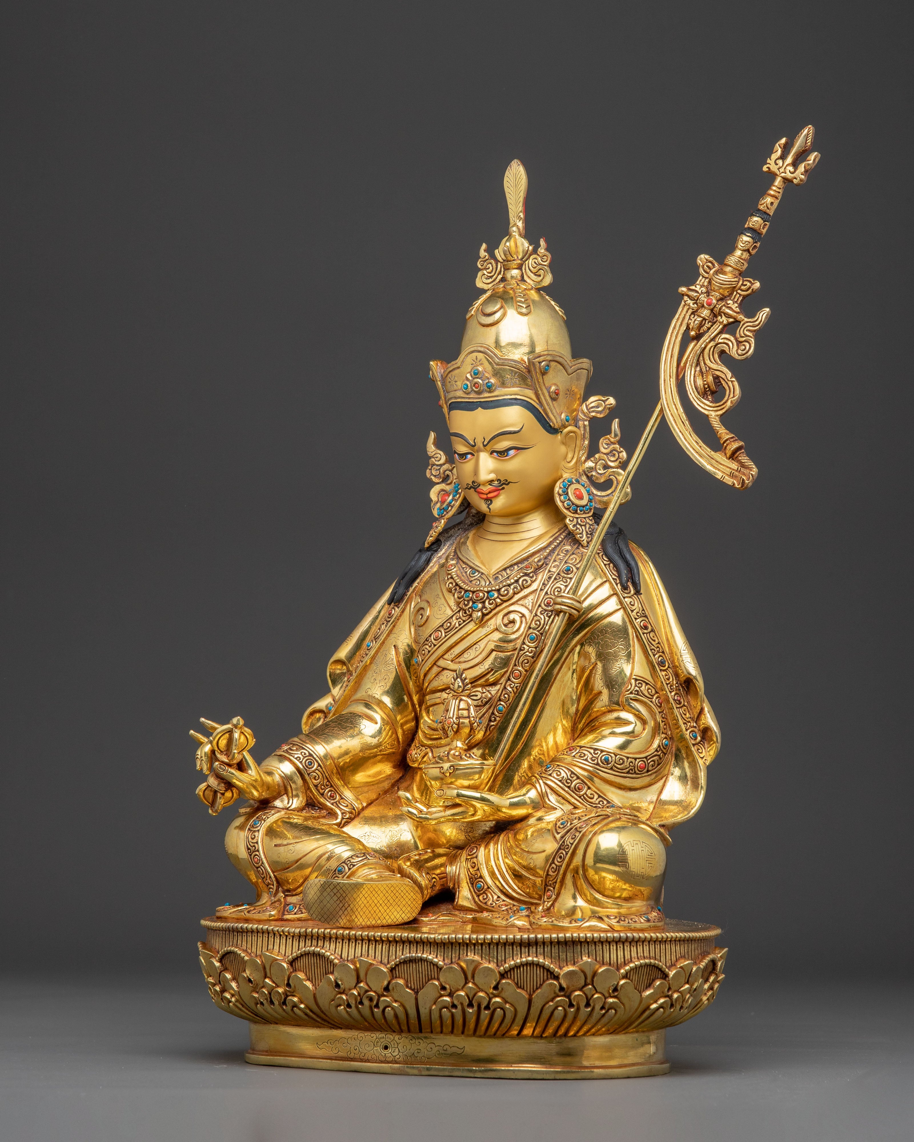Handcrafted Radiant Statue of Guru Padmasambhava | Lotus-Born Master