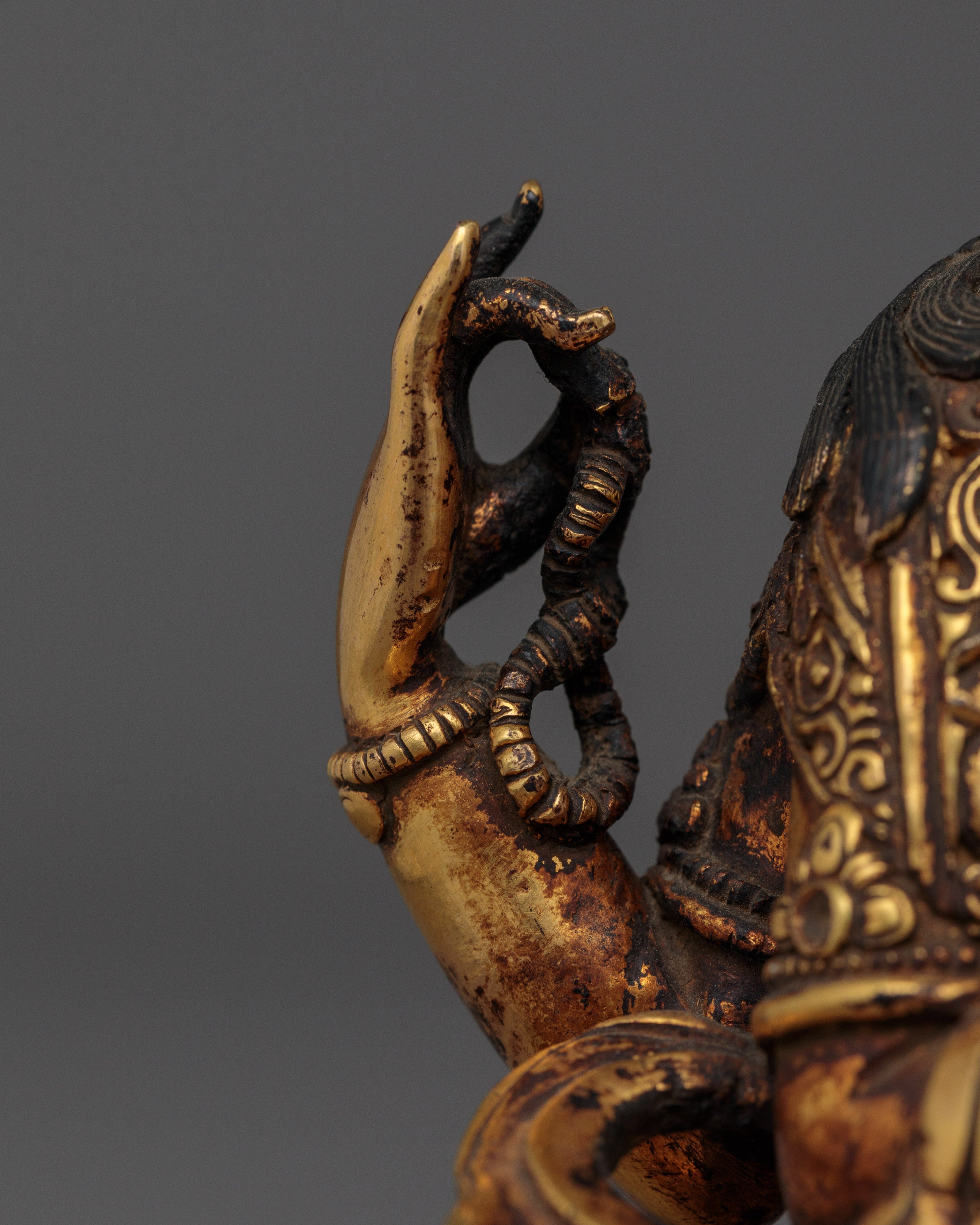 Chenrezig Antique Handmade Statue | Emblem of Compassion and Serenity