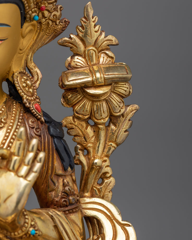 Manjushri Beautiful Copper Sculpture | Embodiment of Transcendent Wisdom
