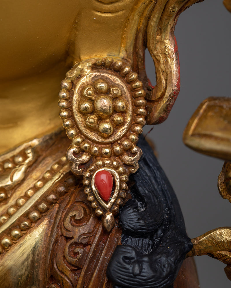 Manjushri Beautiful Copper Sculpture | Embodiment of Transcendent Wisdom