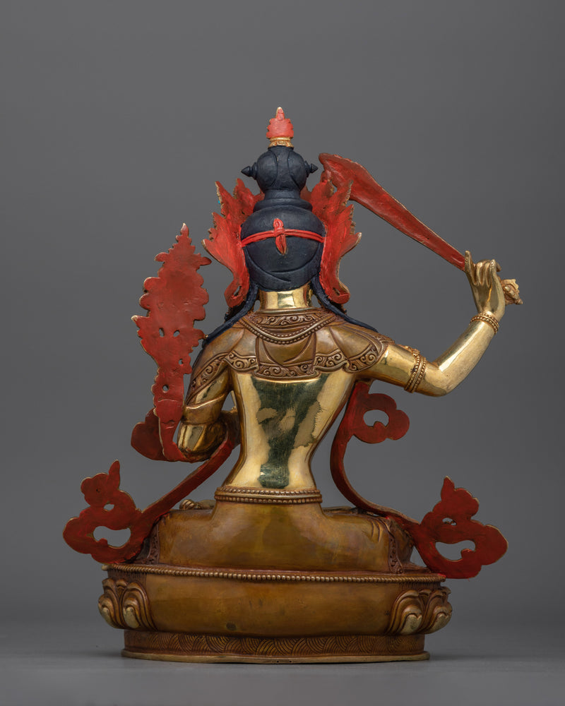 Manjushri Beautiful Copper Sculpture | Embodiment of Transcendent Wisdom