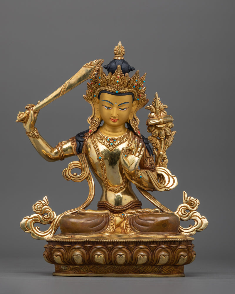 manjushri-beautiful copper sculpture