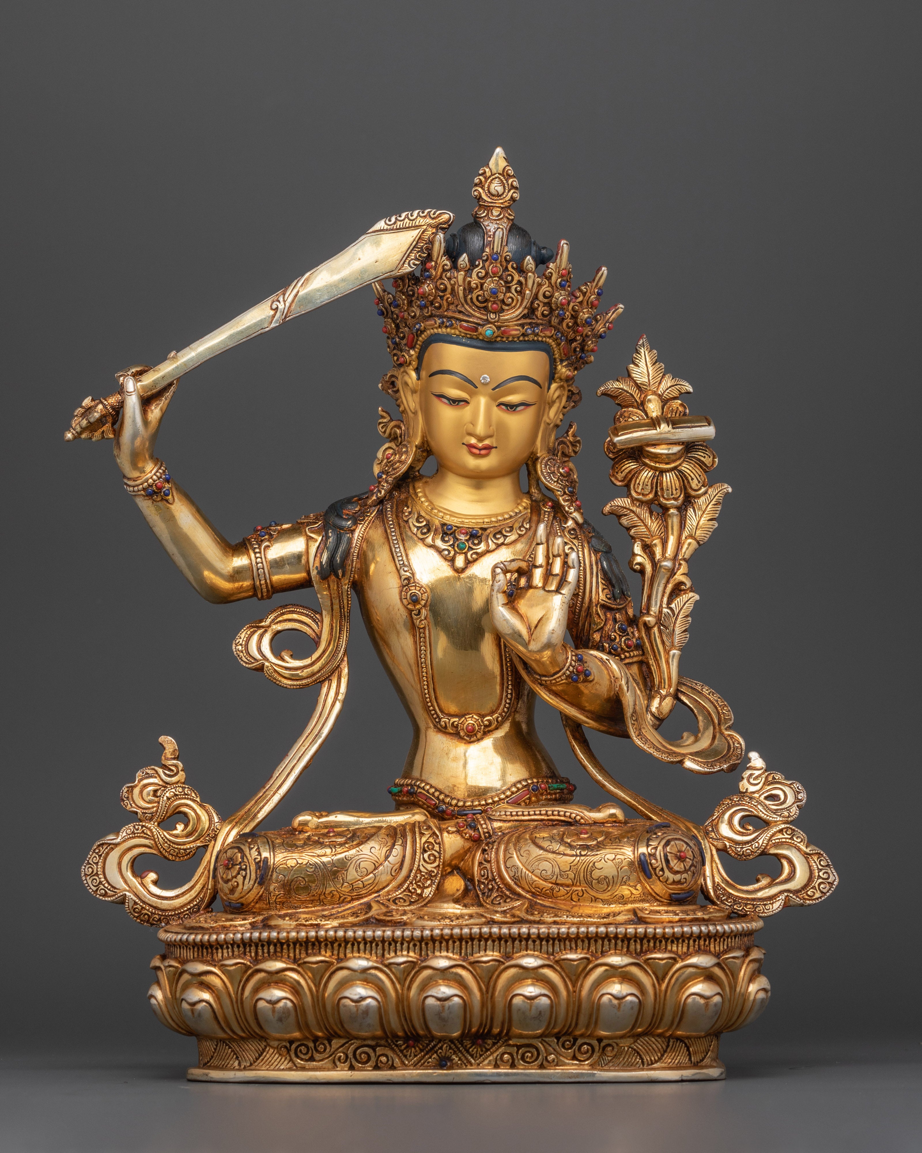 Manjushri Beautiful Sculpture | Himalayan Art and Craft