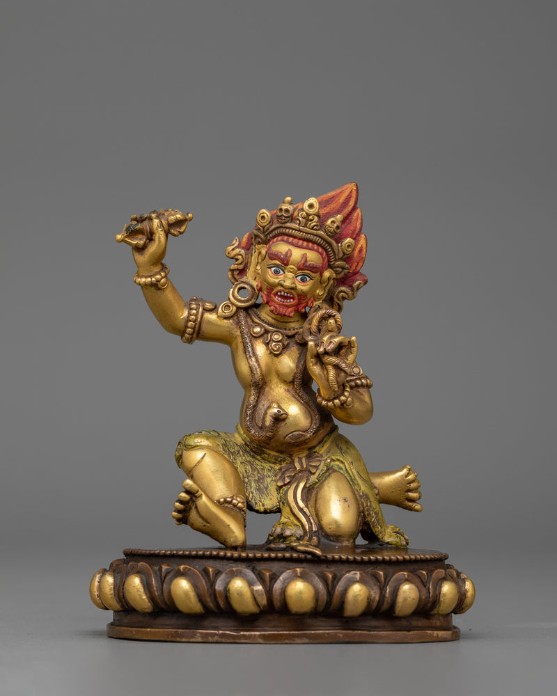Small Vajrapani Figure | Hand-carved, wielder of the Thunderbolt