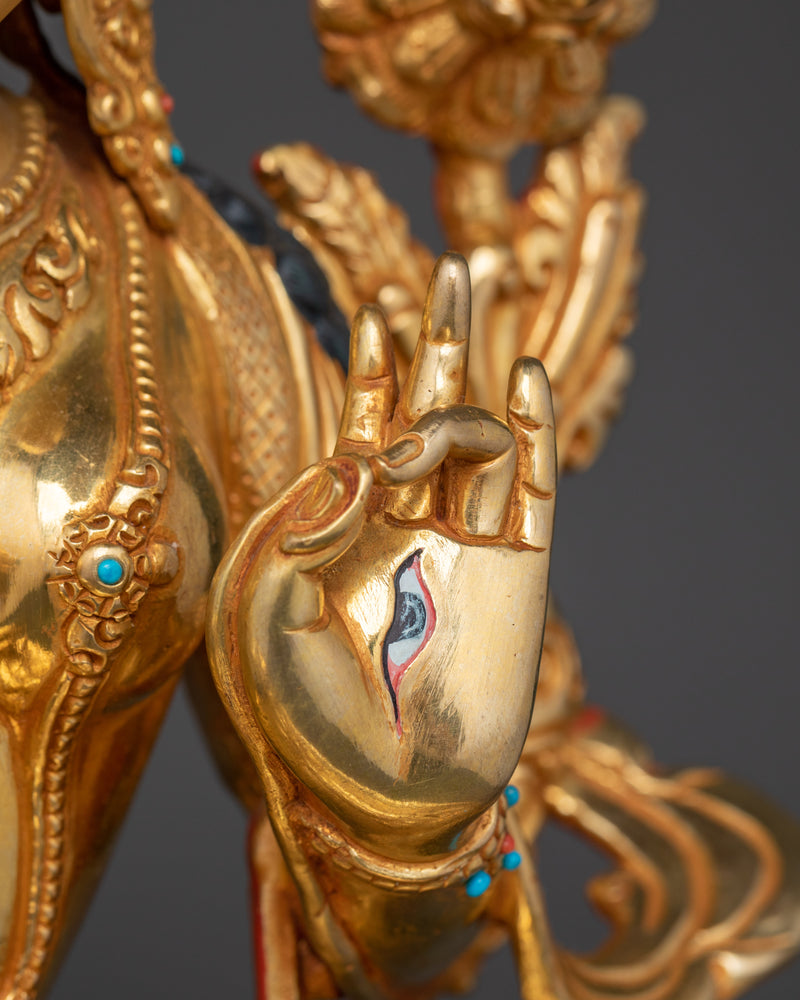 The Goddess of Compassion and Longevity | White Tara Copper Statue